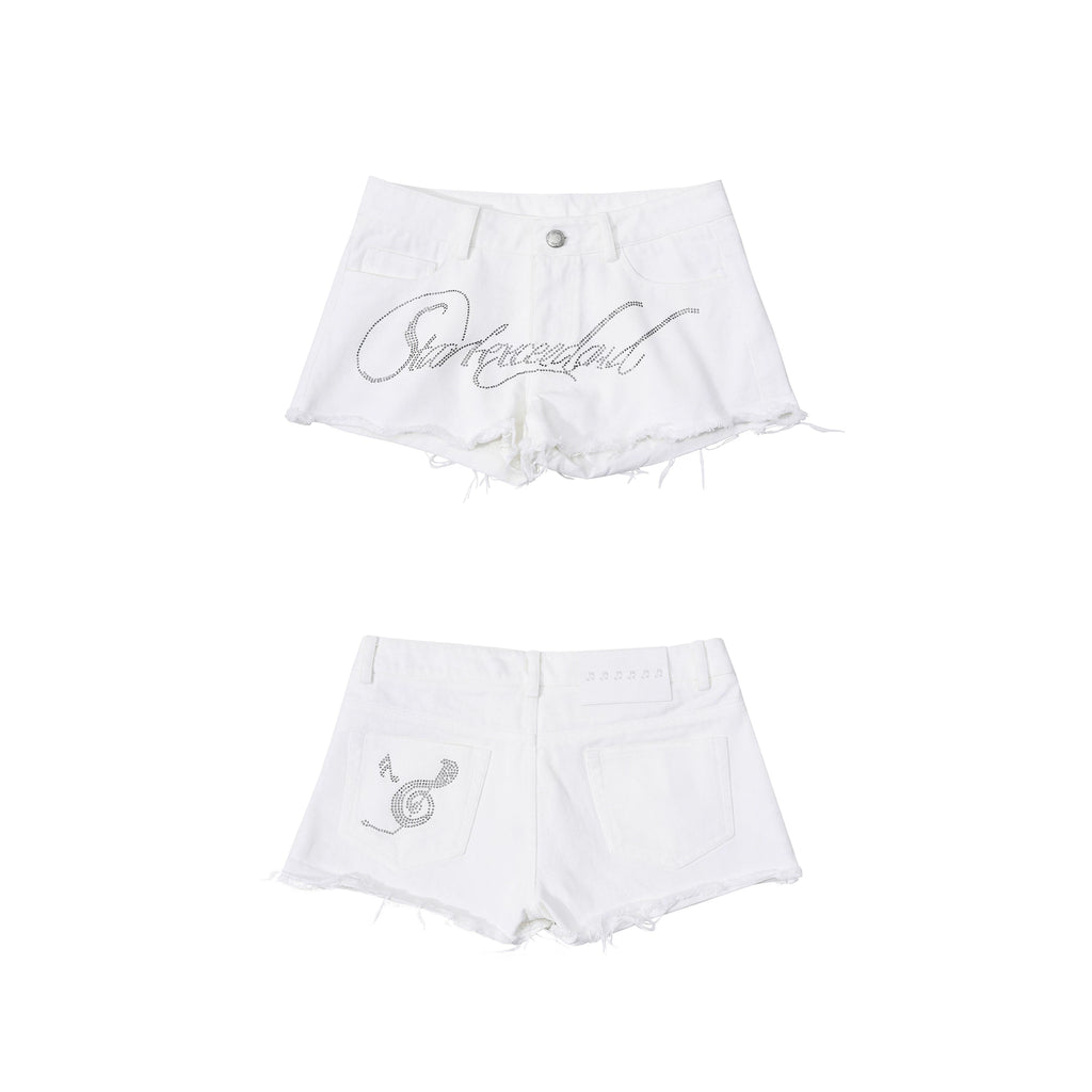 MUSIC NOTE DENIM HOT PANTS