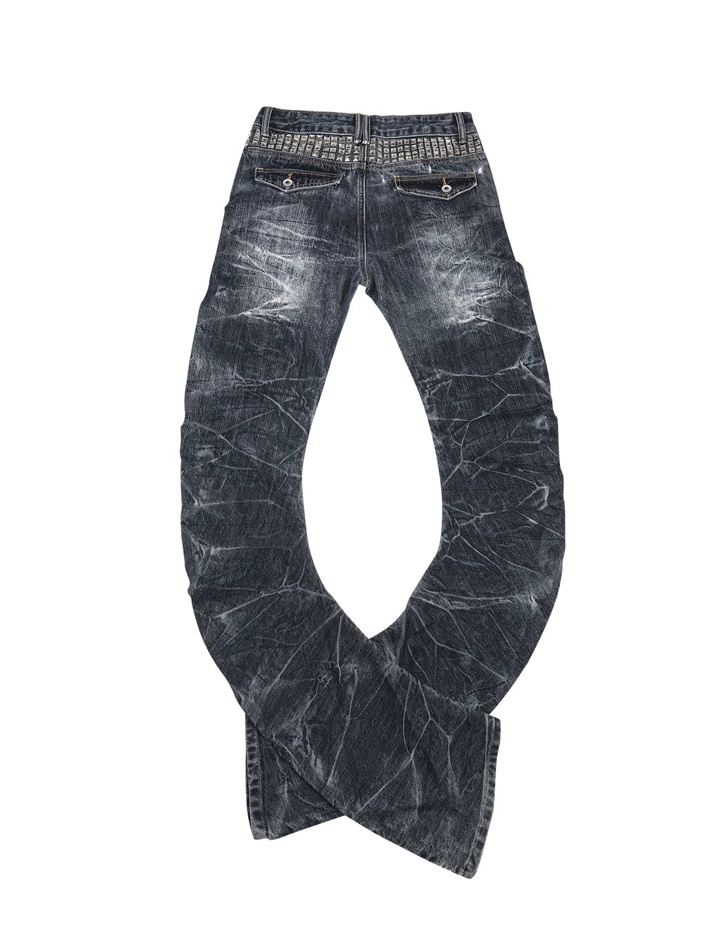 SCRATCH RIVET MACHETE DENIM PANTS