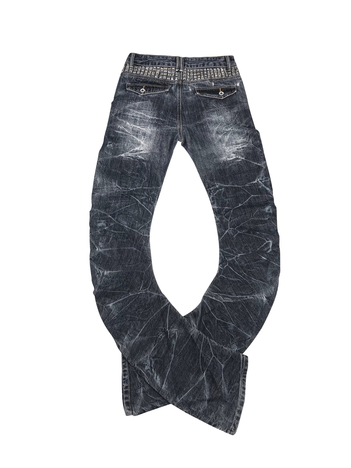 SCRATCH RIVET MACHETE DENIM PANTS