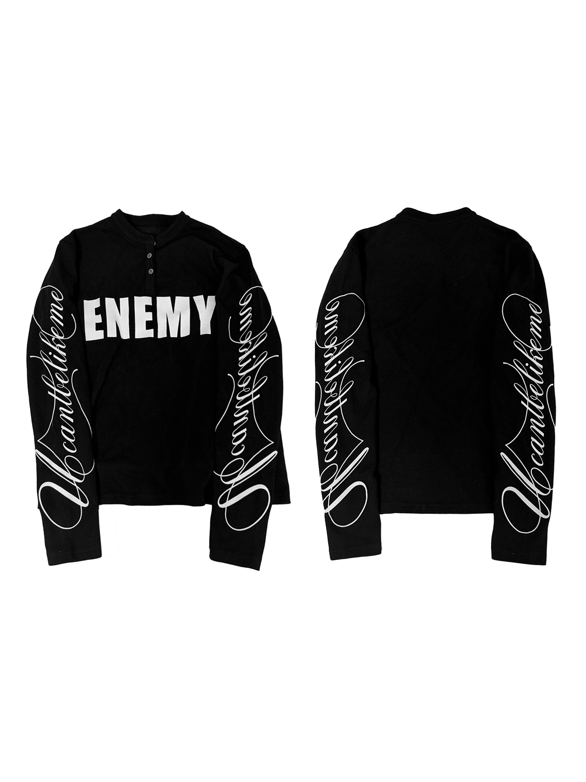 ENEMY CURSIVE PRINT LONG-SLEEVE SHIRT