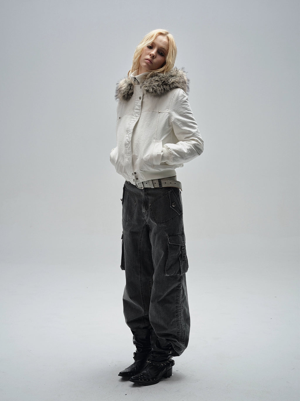 FAUX FUR HOODED JACKET