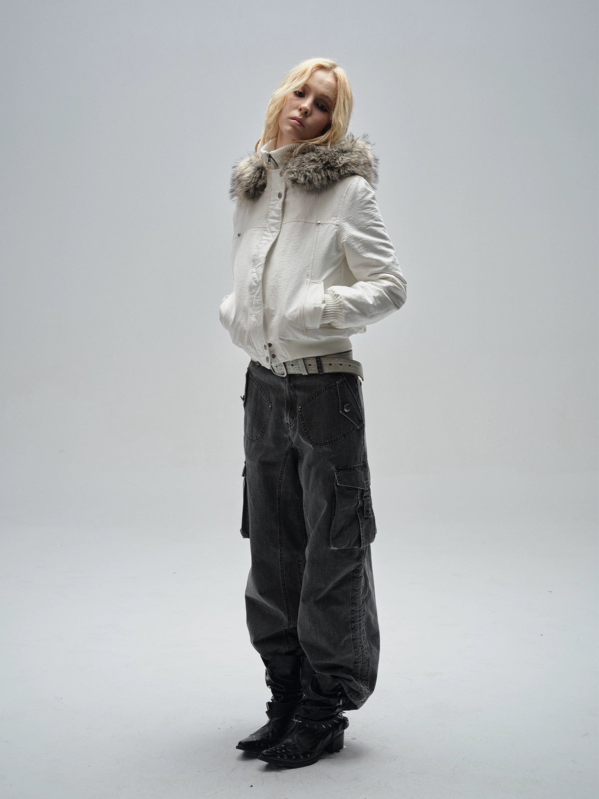 FAUX FUR HOODED JACKET