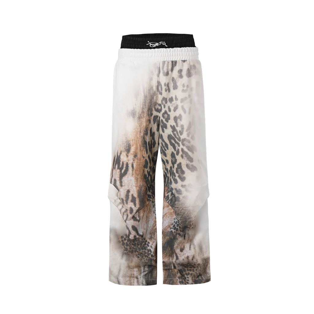 LEOPARD PRINT WIDE LEG PANTS