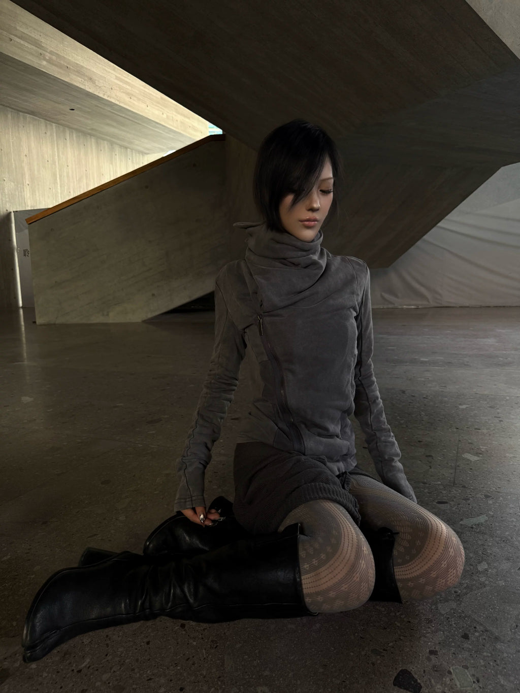 DECONSTRUCTED SLIM-FIT HOODIE