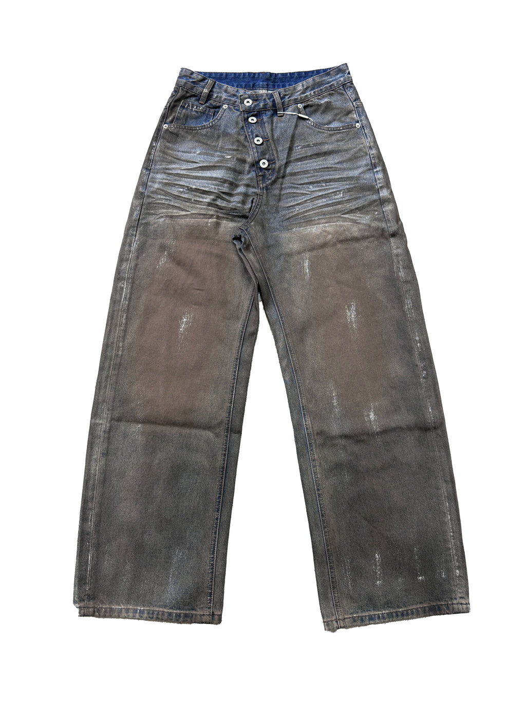 DISTRESSED BLUE BATIK JEANS