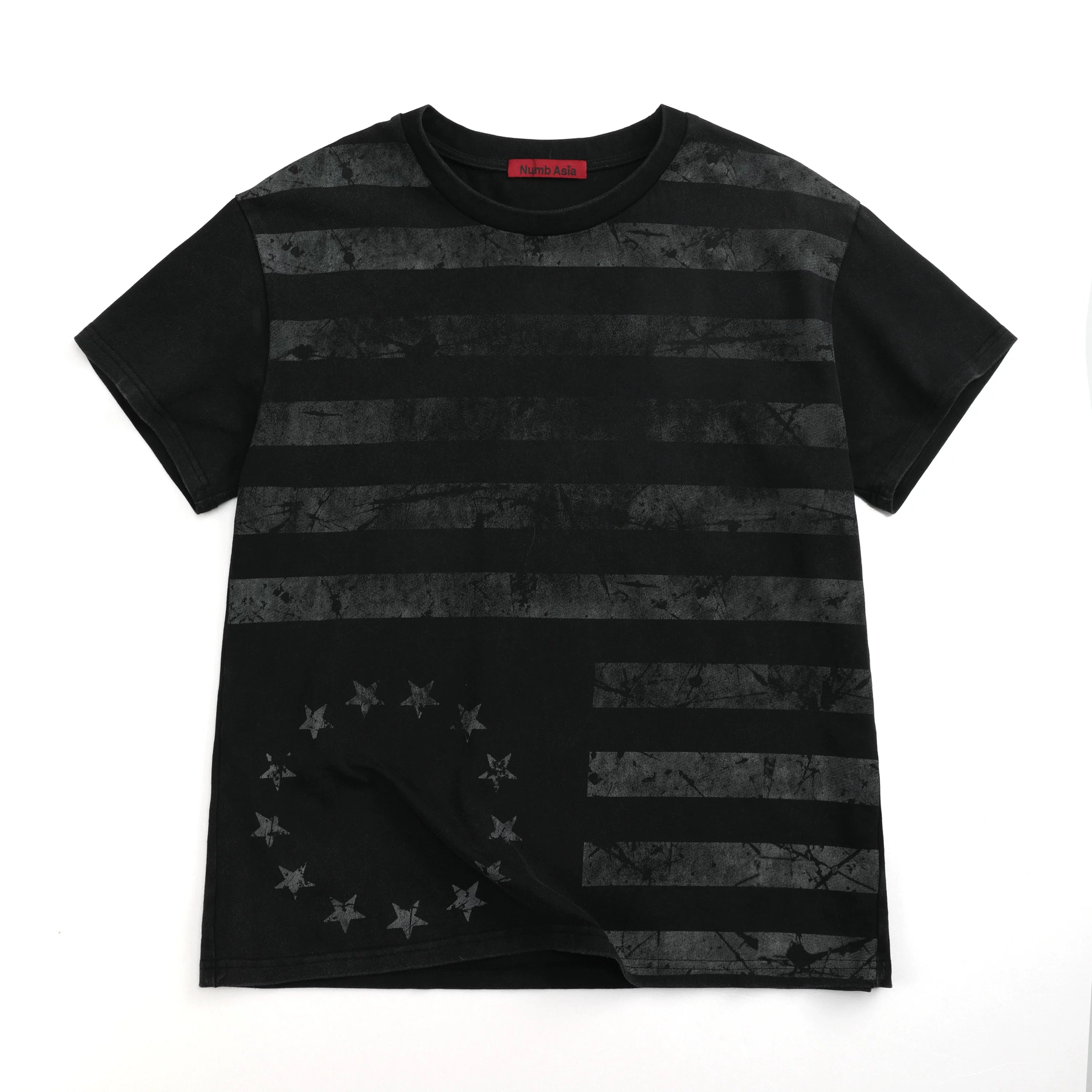AGED FLAG PRINT STREET T-SHIRT
