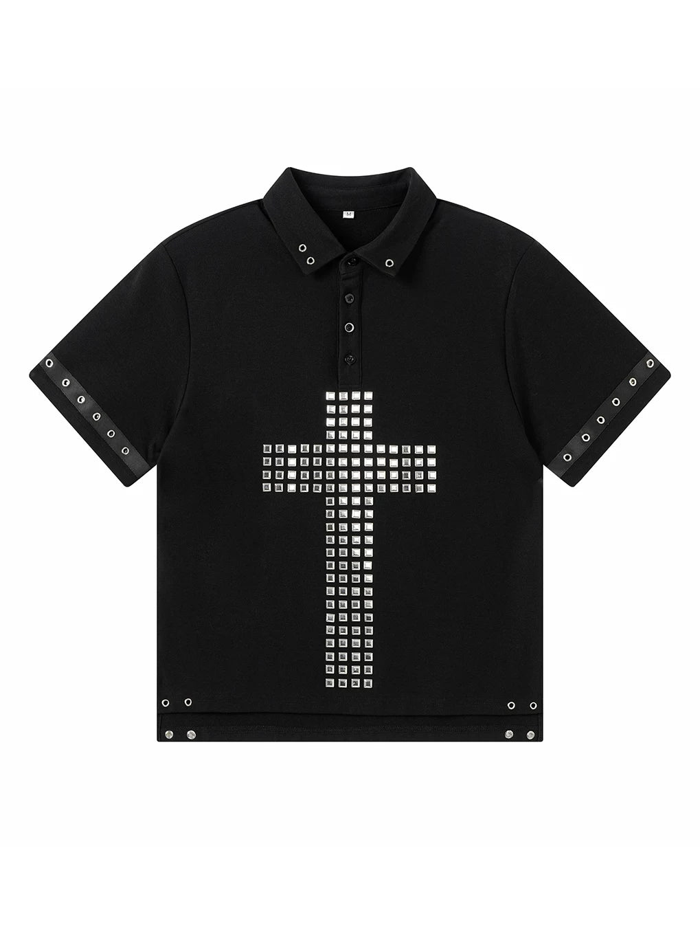 STUDDED CROSS POLO T-SHIRT