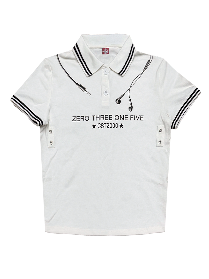 3D PRINTED COLOR CLASH POLO SHIRT