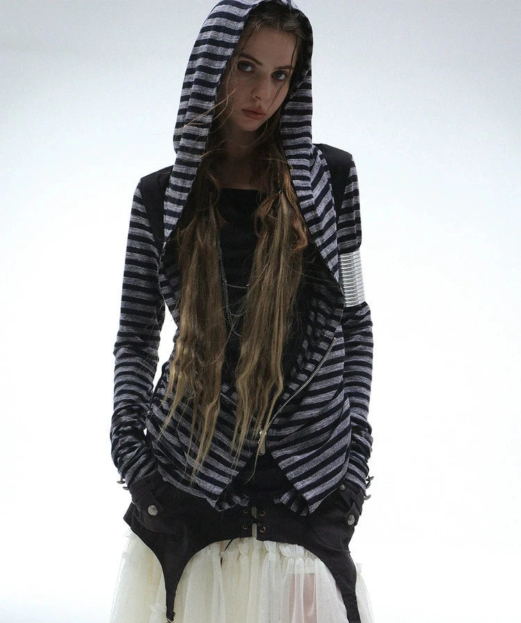 MULTI-WEAR PATCHWORK HOODIE TOP