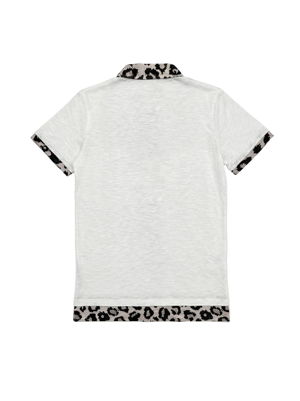 BAMBOO LEOPARD PRINT POLO T-SHIRT