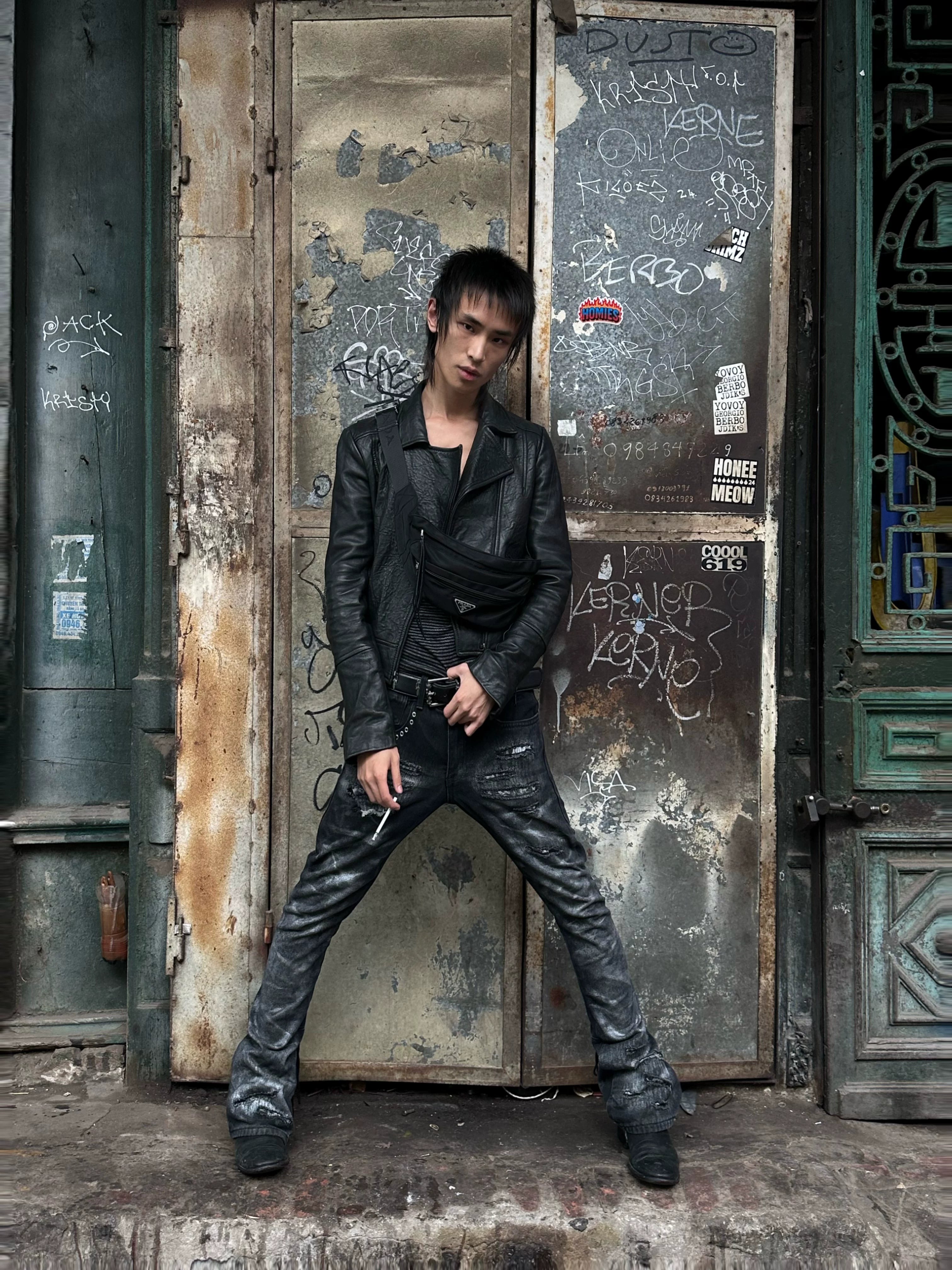 ANCIENT RIVET DENIM TROUSERS