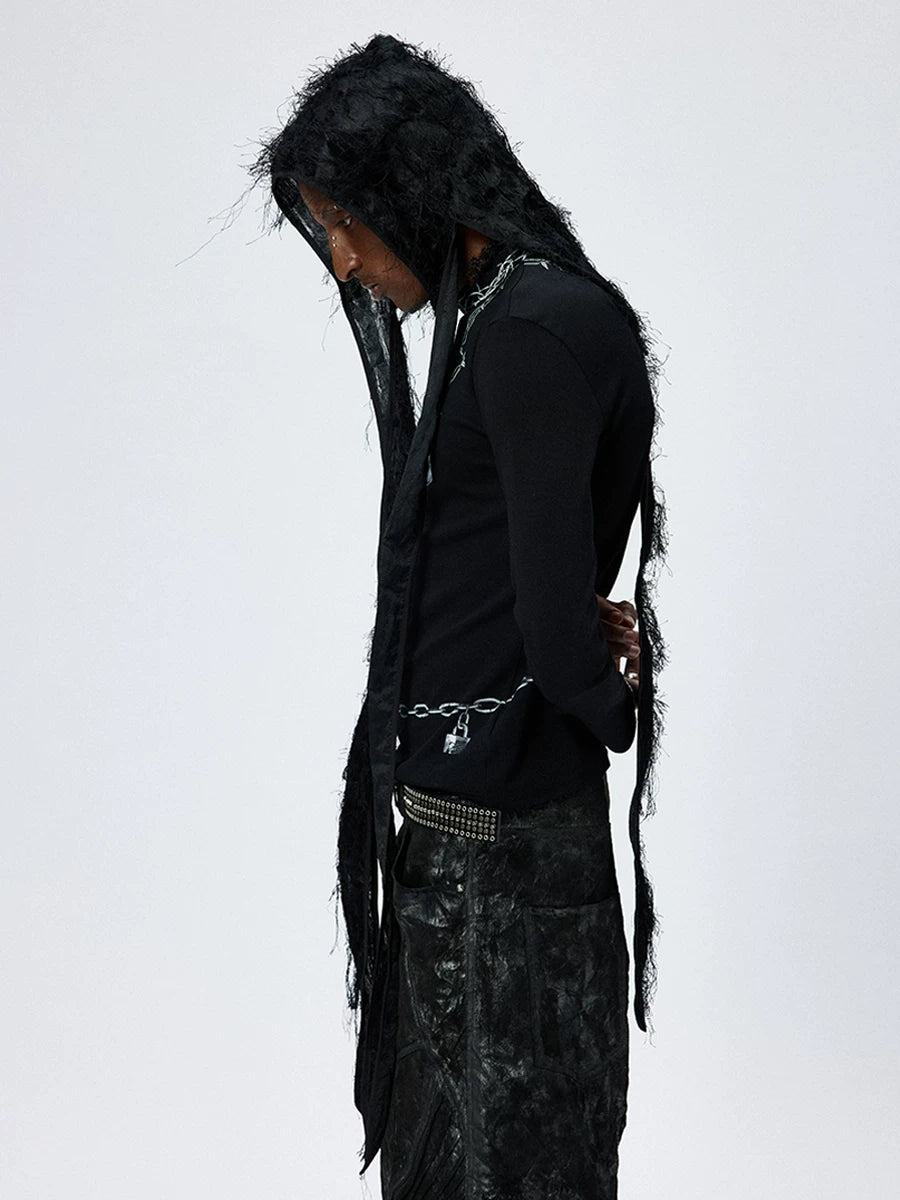 BLACK SHAGGY SCARF