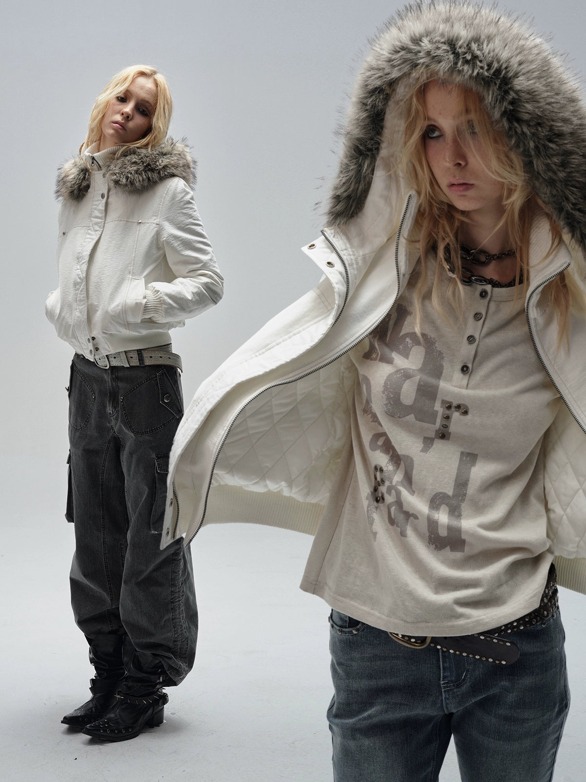 FAUX FUR HOODED JACKET
