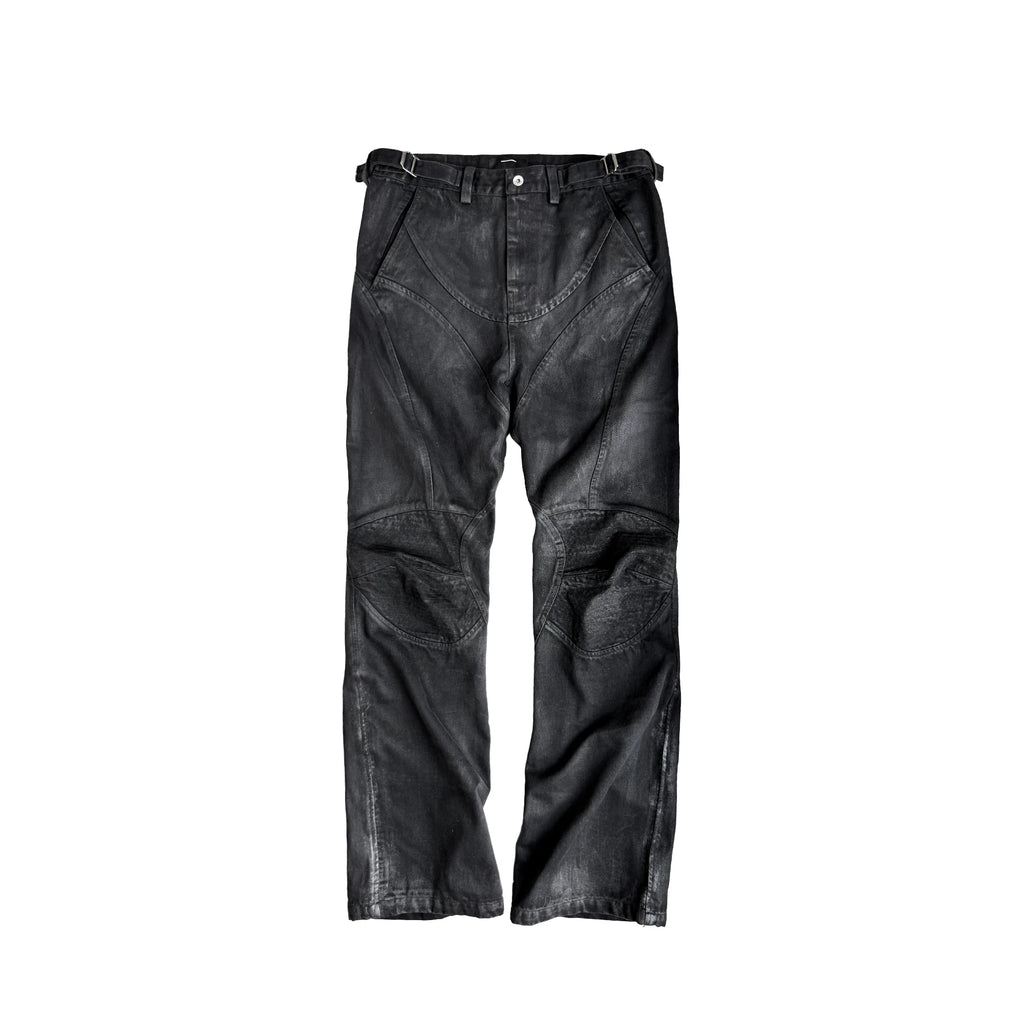 DECONSTRUCTED FRAYED DENIM PANTS