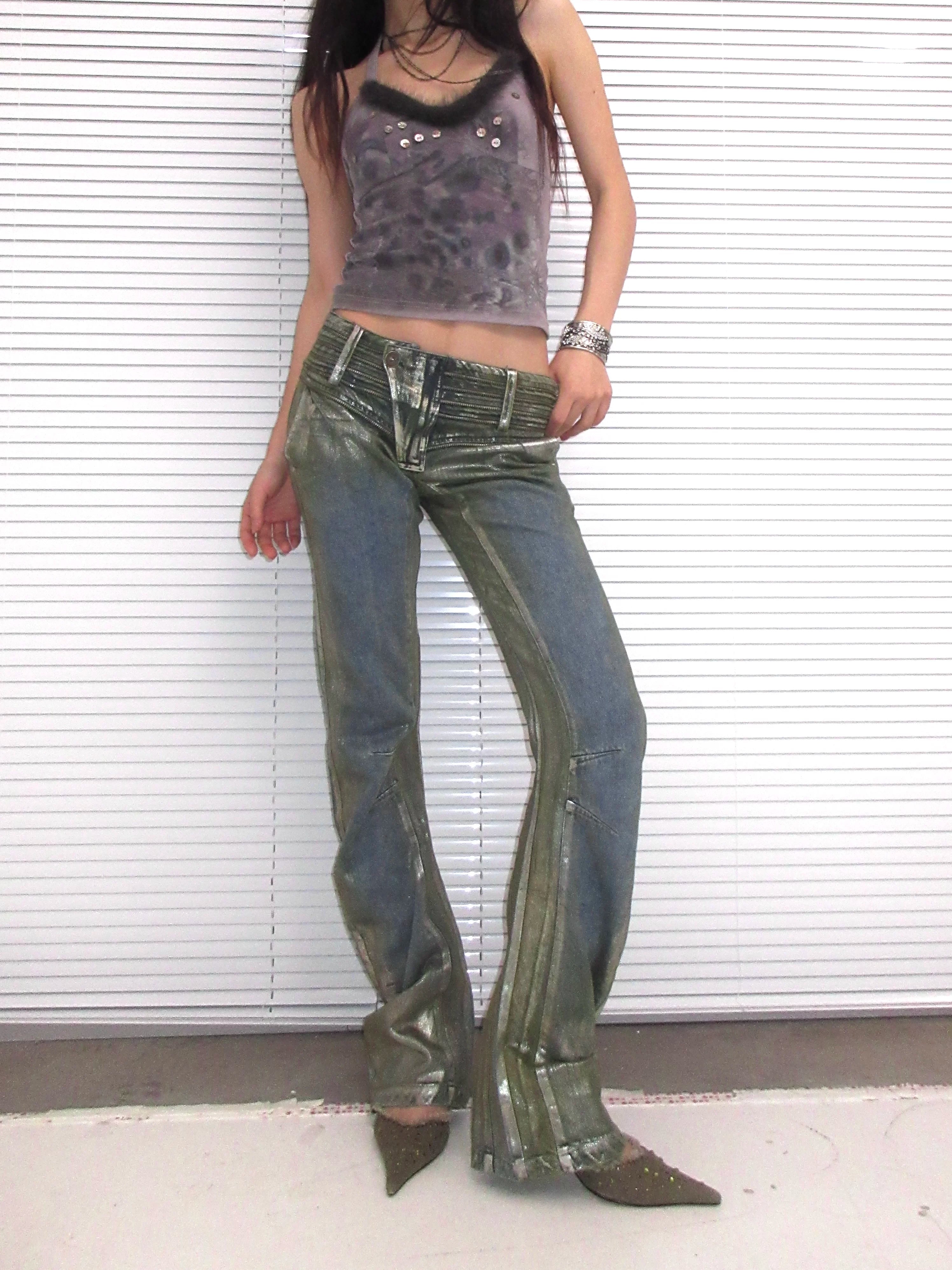 VINTAGE AESTHETIC COLORBLOCK JEANS