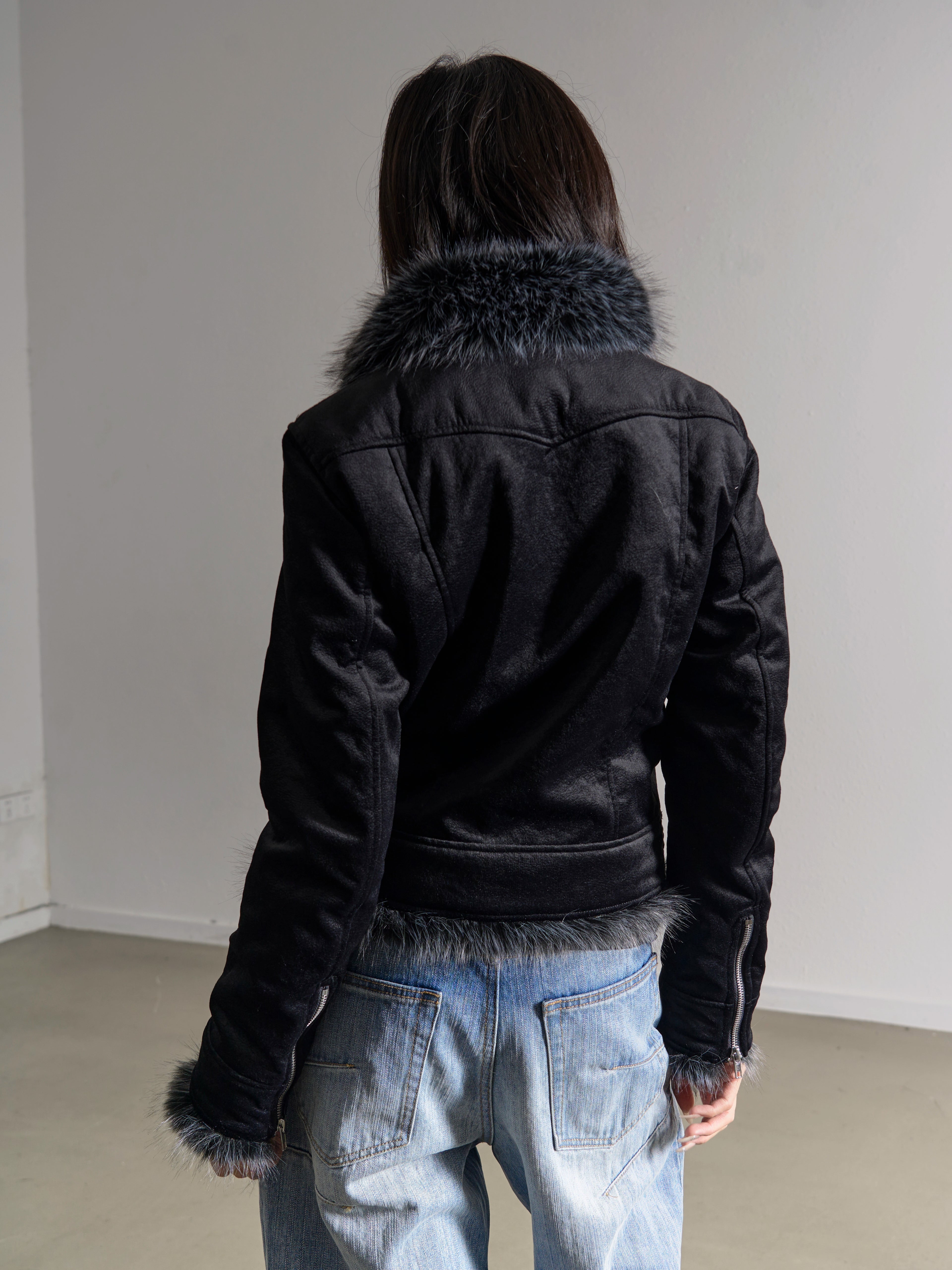 THICK FUR COLLAR JACKET