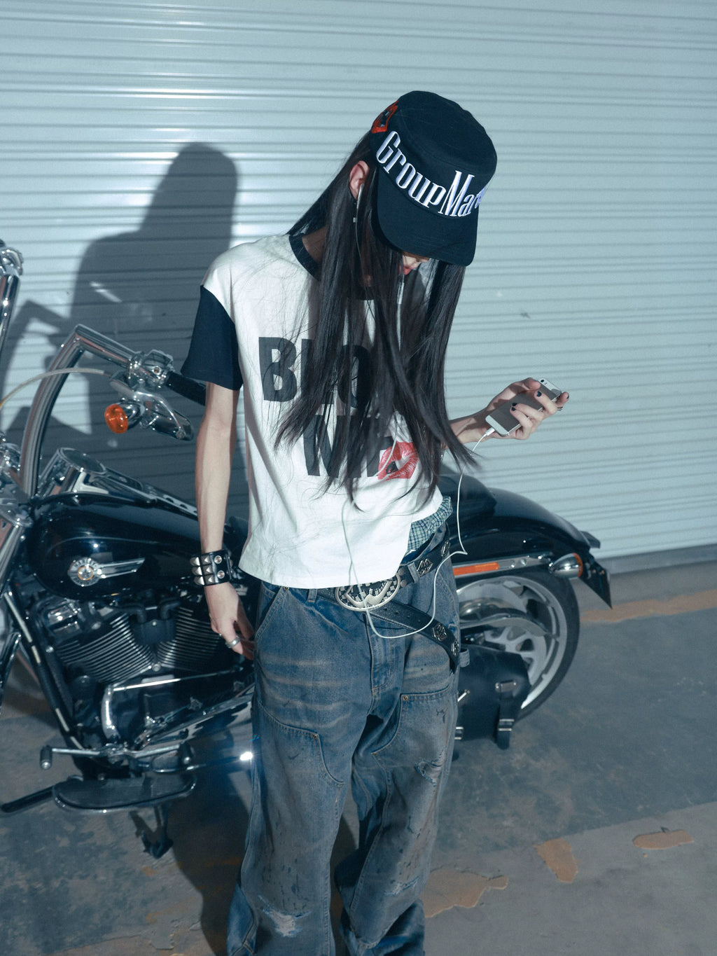 LIP PRINT PATCHWORK T-SHIRT