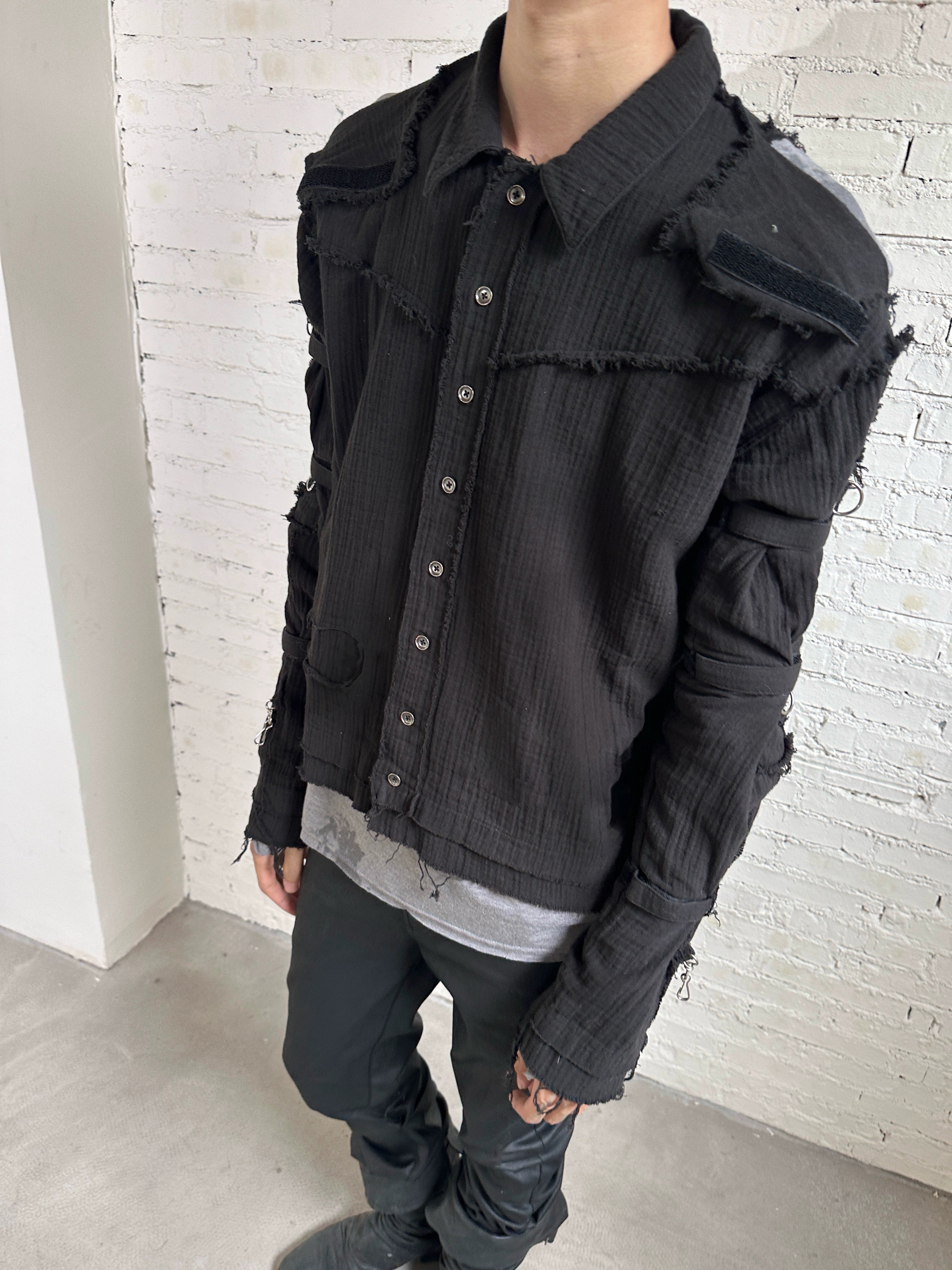 ELEGANT DISTRESSED JACKET SHIRT