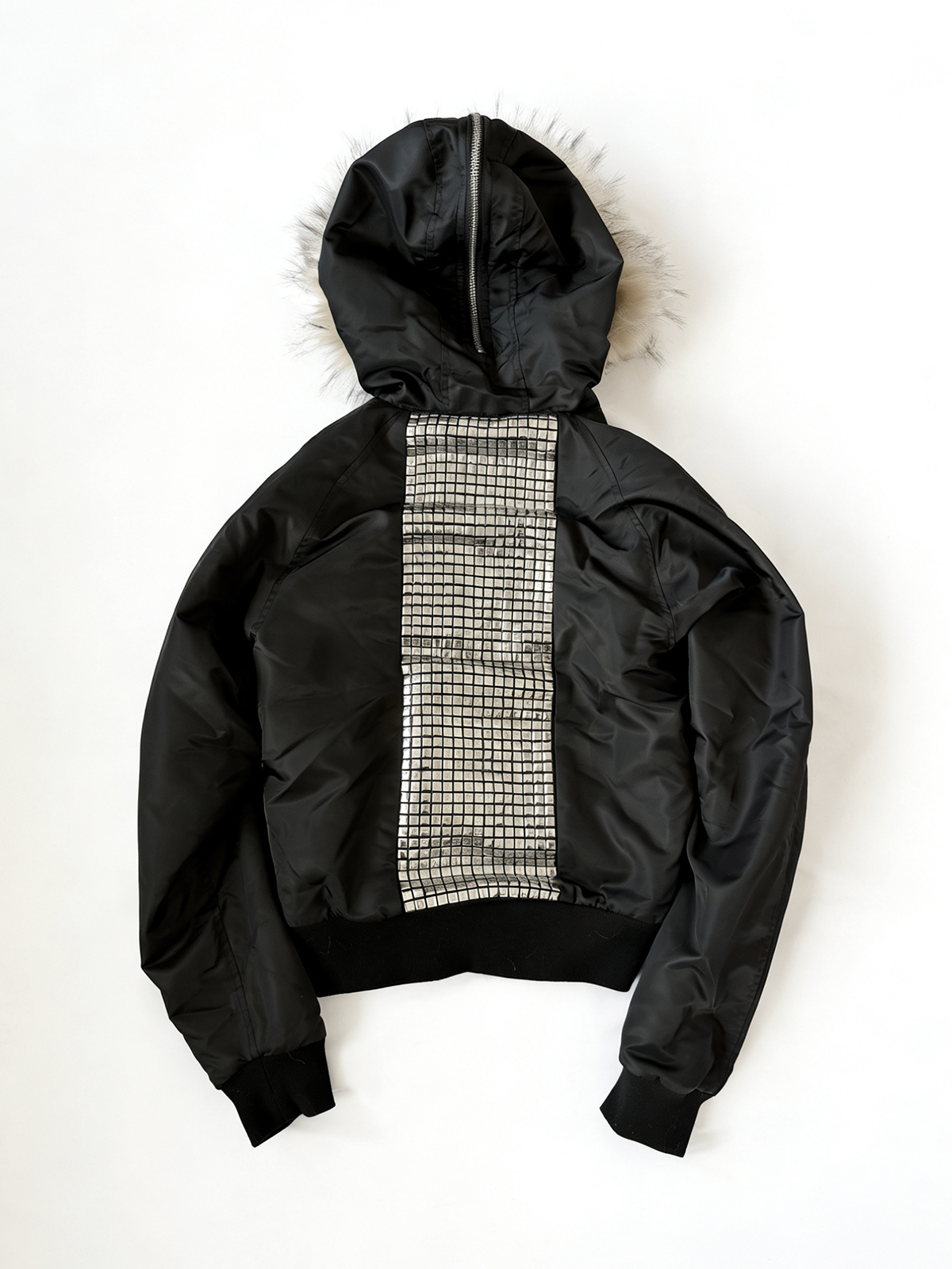 STUDDED NYLON FLIGHT JACKET