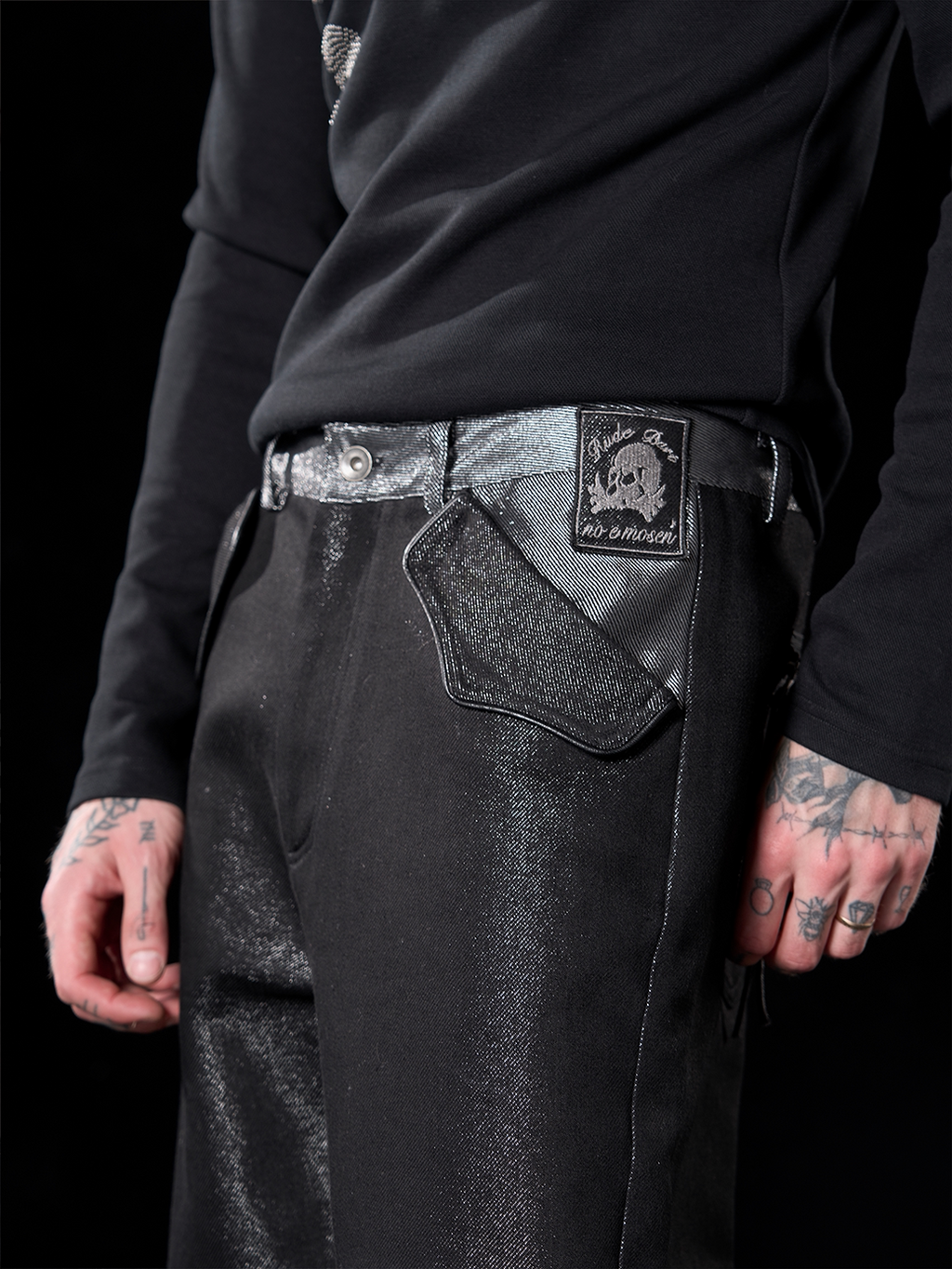 RAW SILVER WEAVE DENIM JEANS