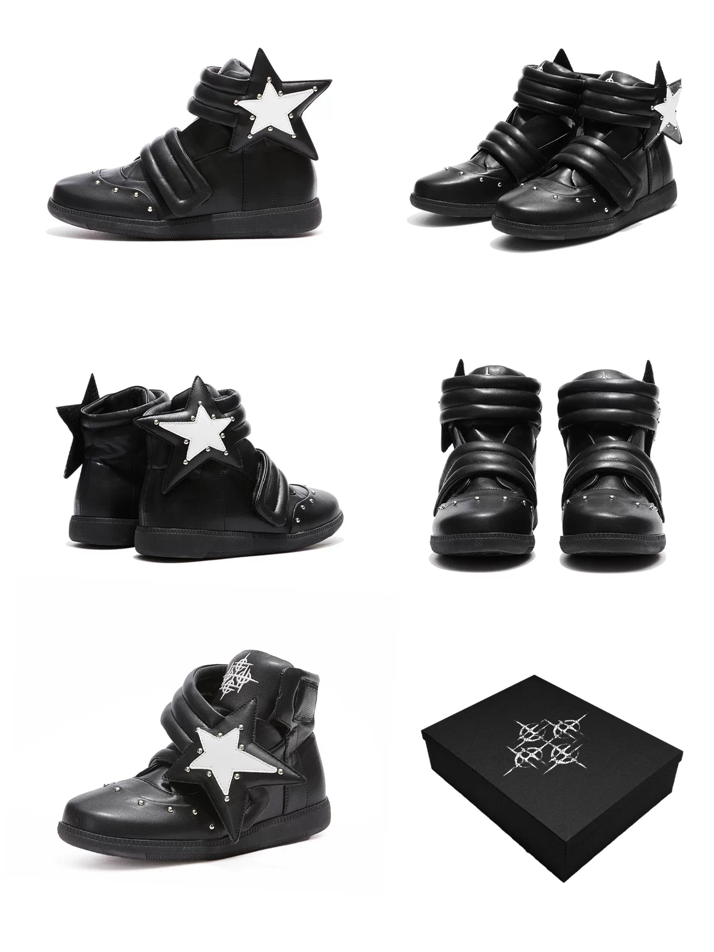 STUDDED HIGH-TOP SNEAKERS