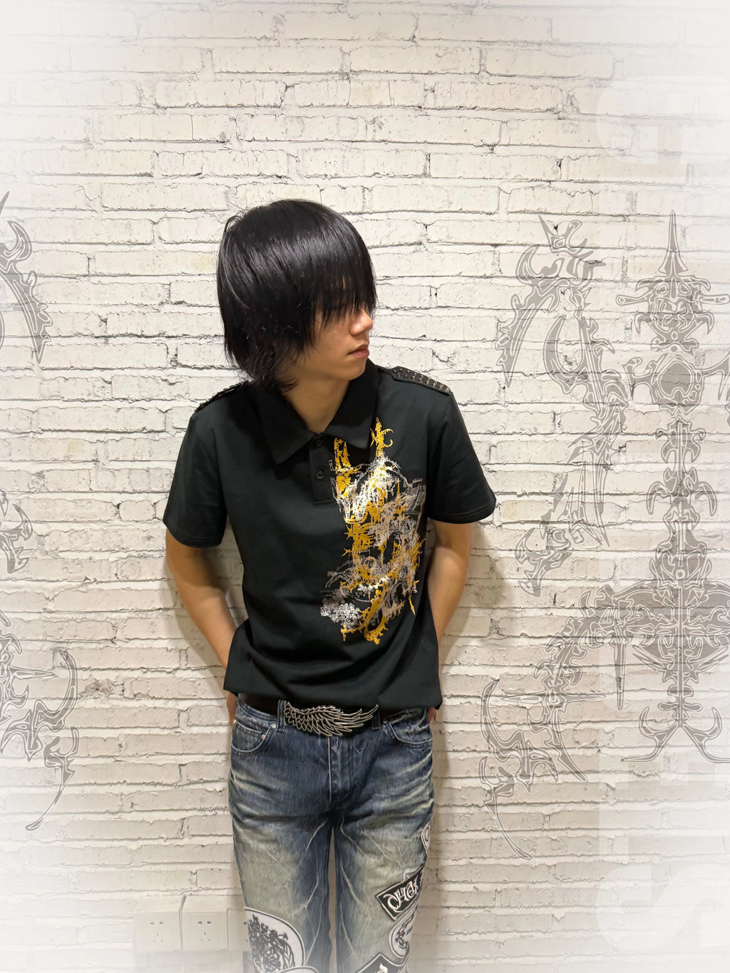 ANCIENT STAMPED POLO SHIRT