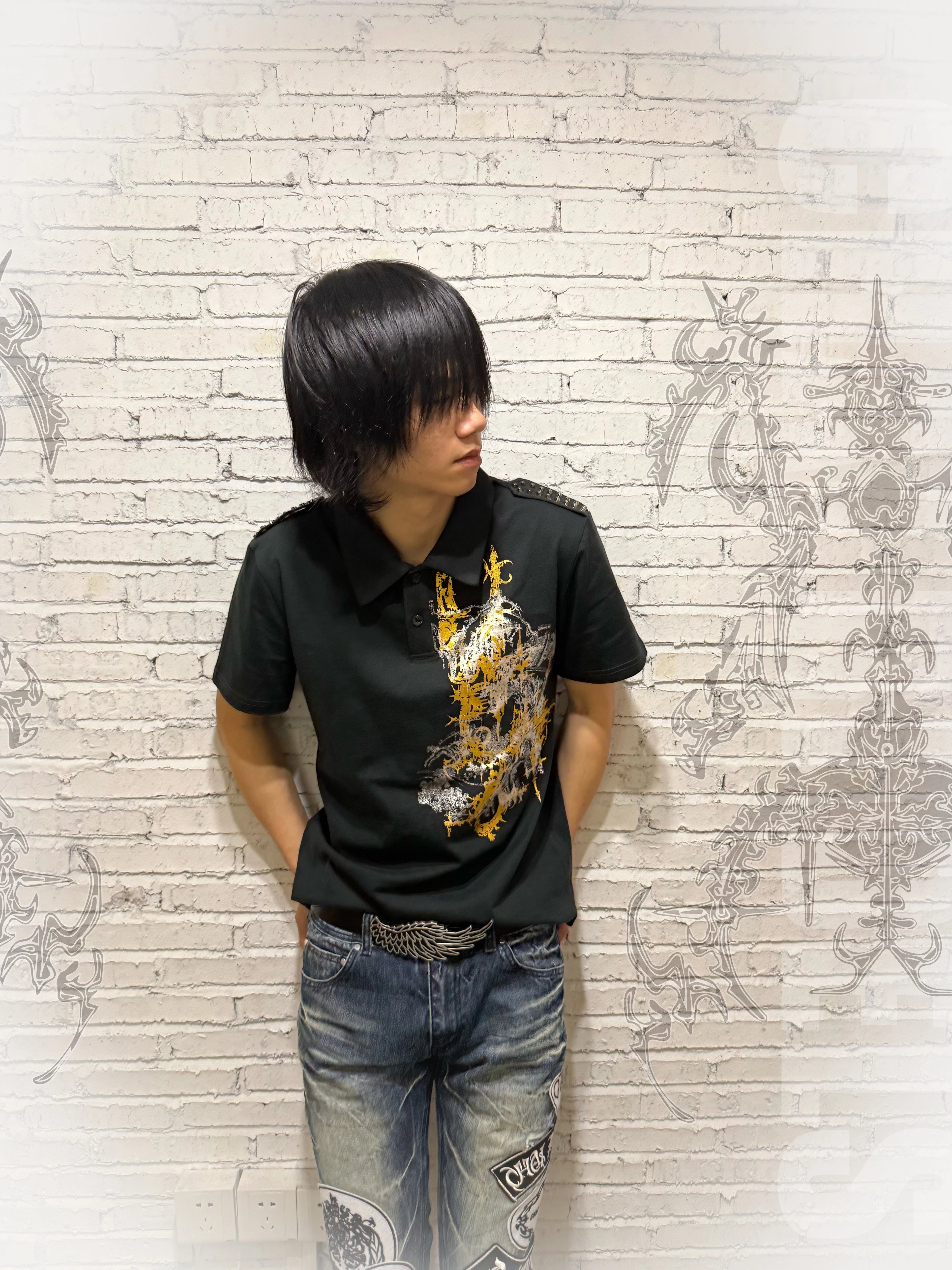 ANCIENT STAMPED POLO SHIRT