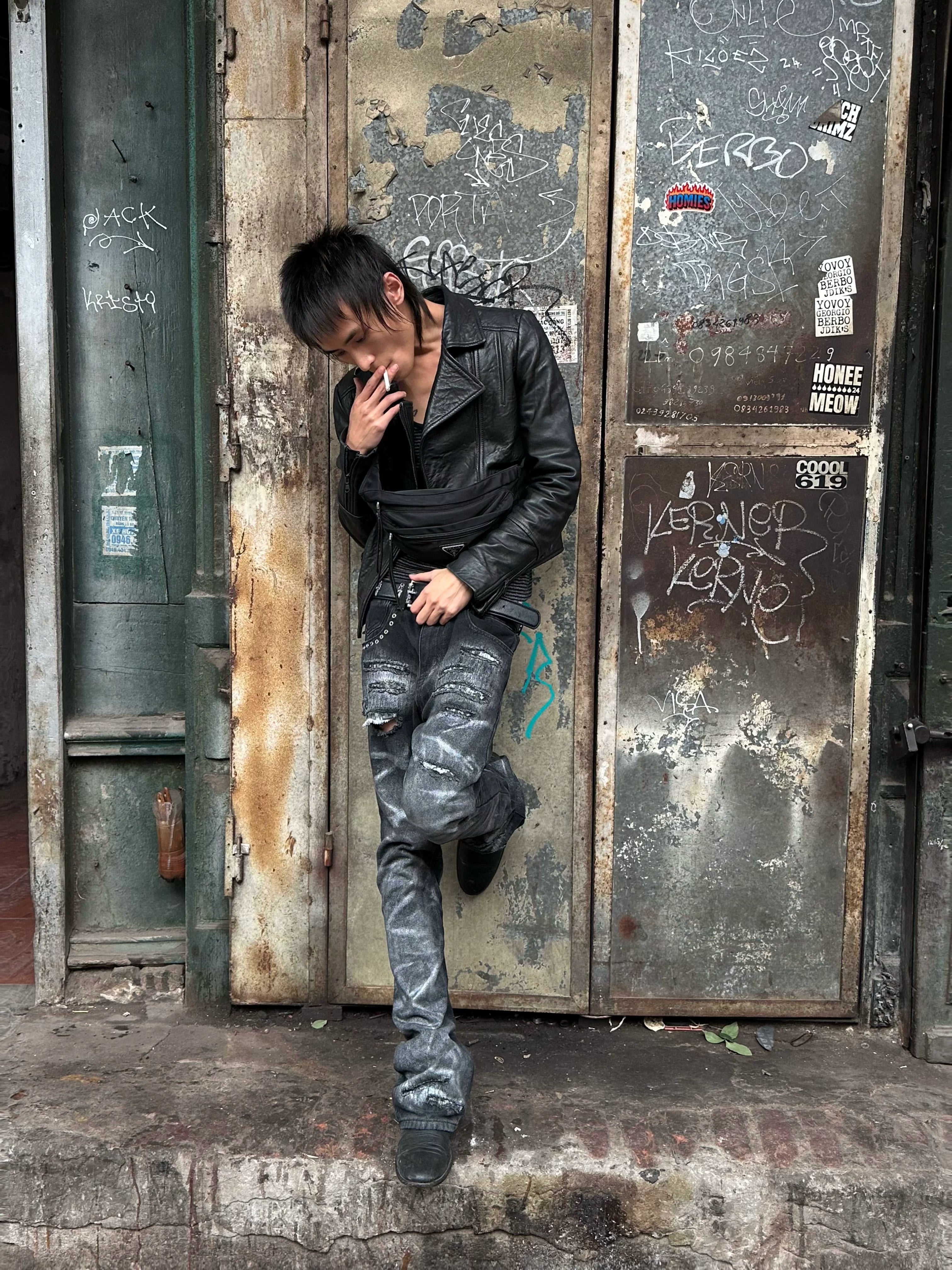 ANCIENT RIVET DENIM TROUSERS