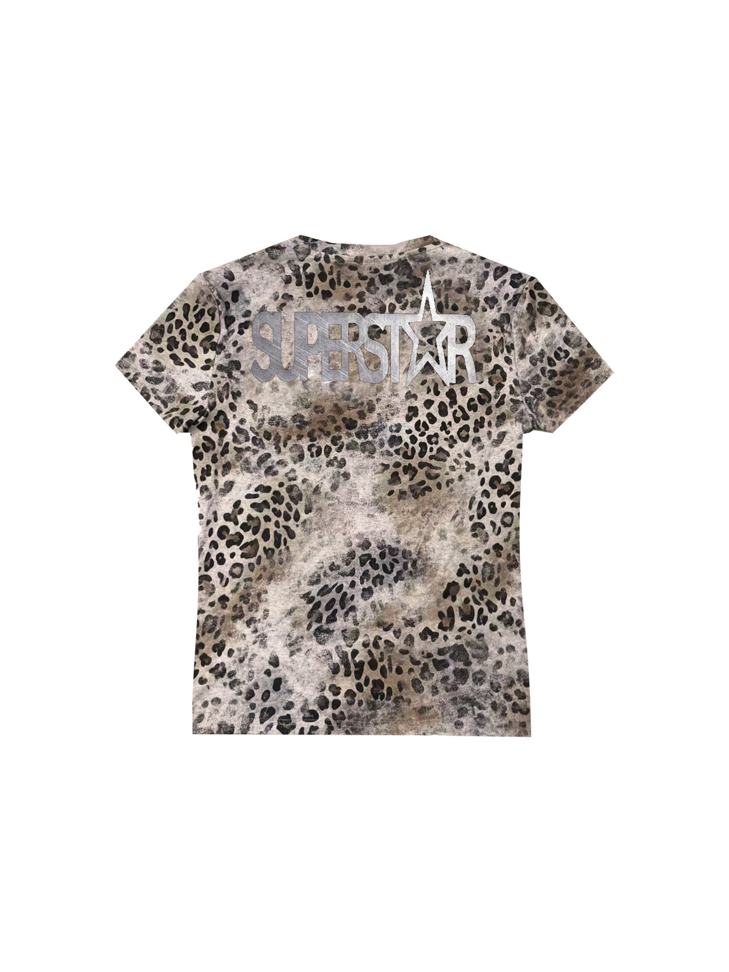 SILVER SLOGAN V-NECK T-SHIRT
