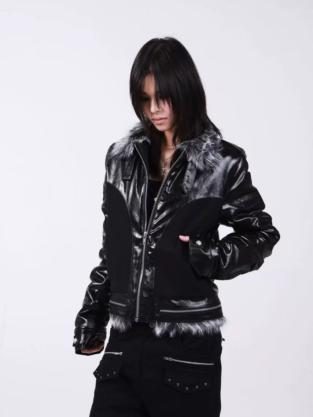 FUR COLLAR COTTON JACKET