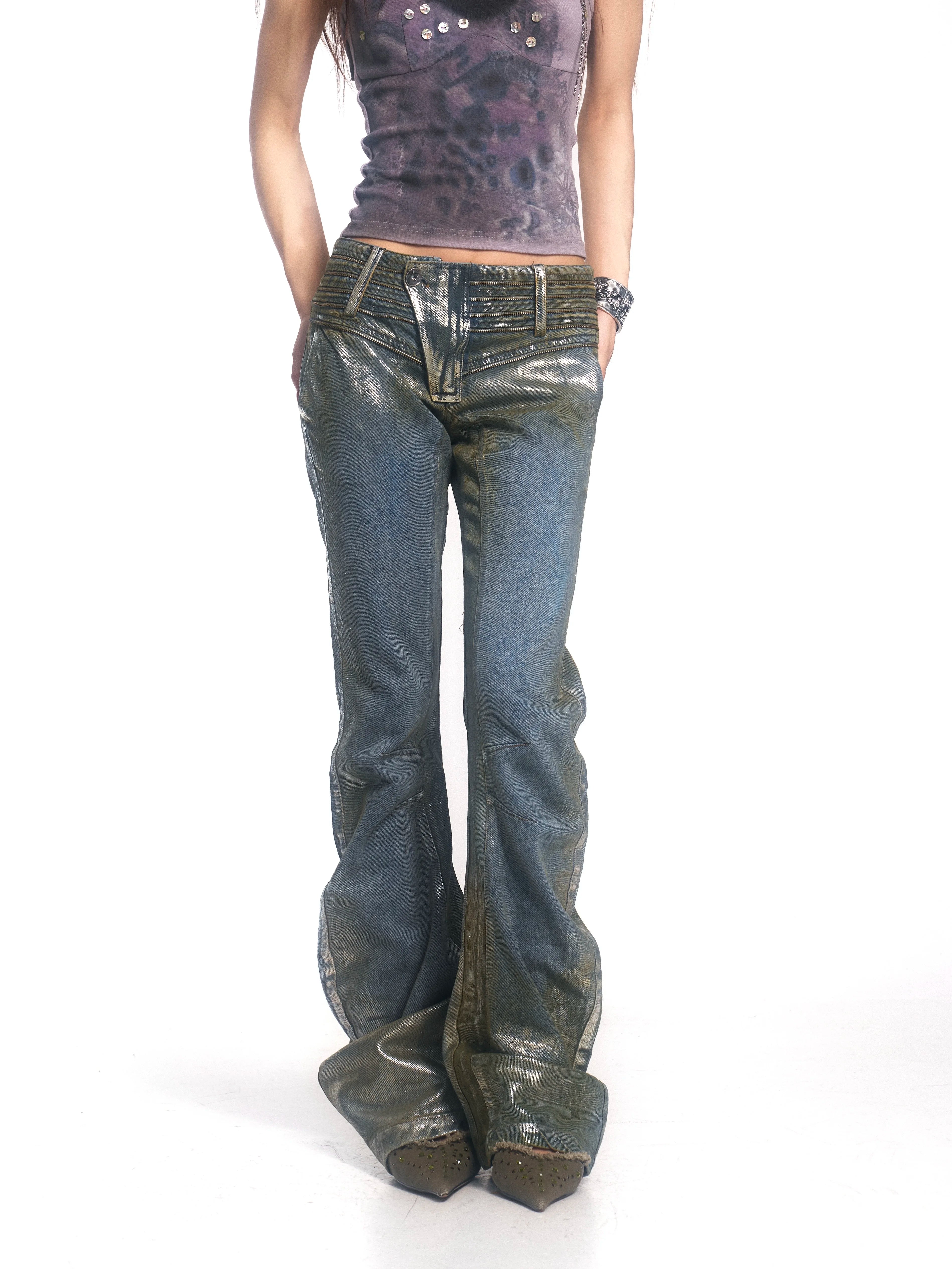 VINTAGE AESTHETIC COLORBLOCK JEANS