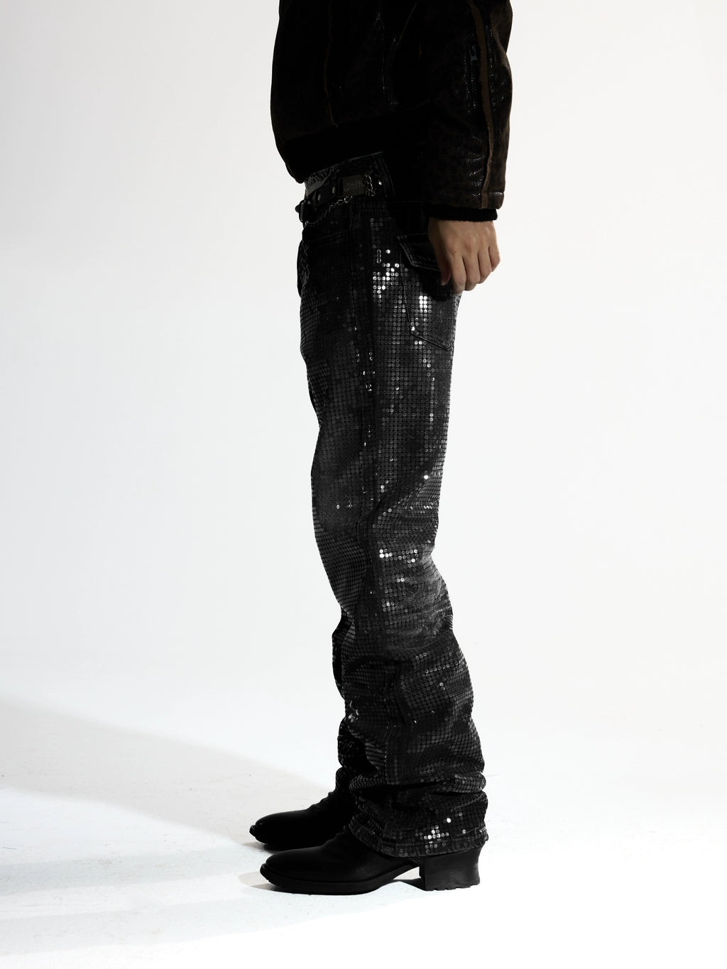 DAPPLED SEQUIN DENIM