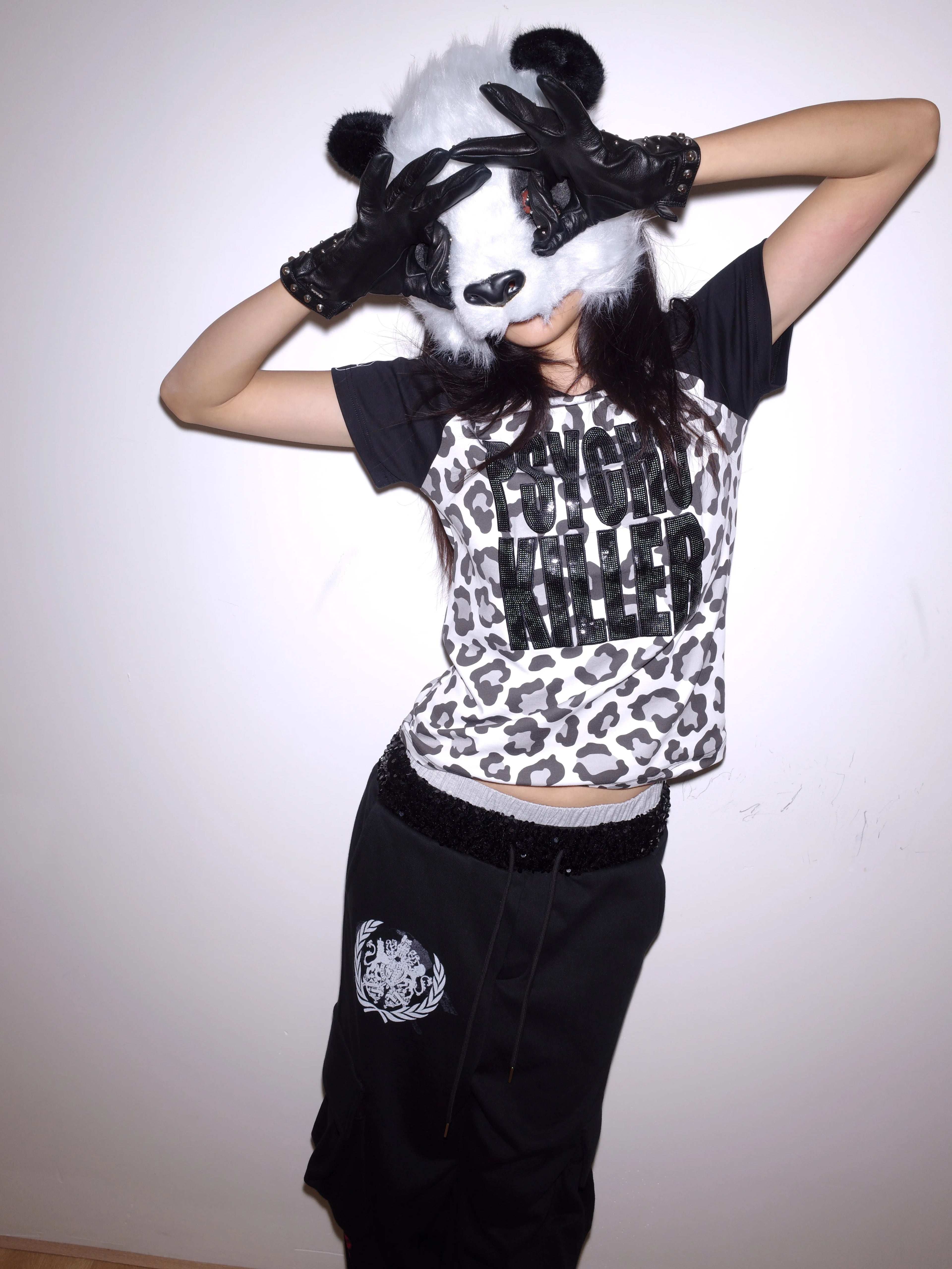 LEOPARD PRINT BEADED TEE