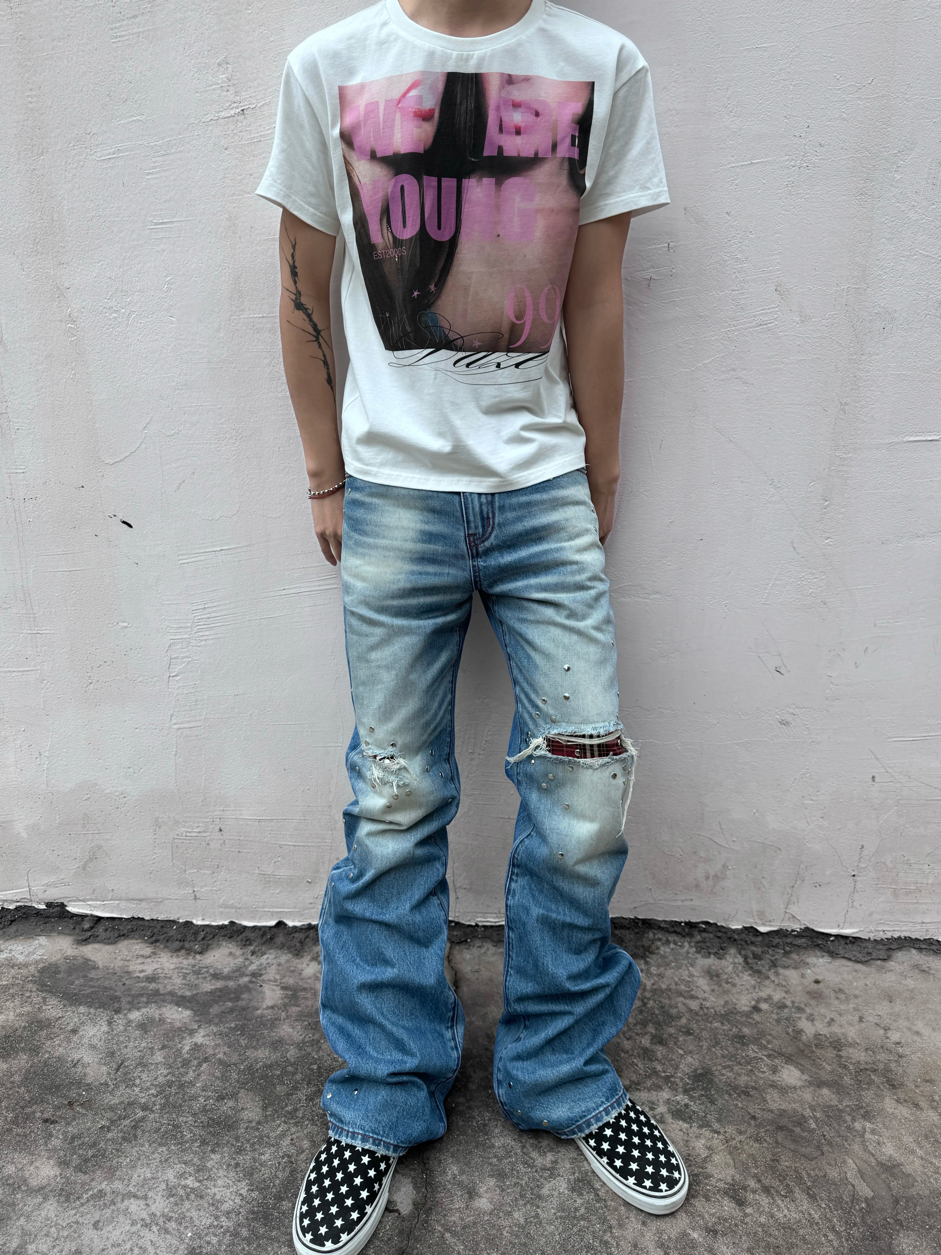 PSYCHEDELIC PRINT FITTED TEE