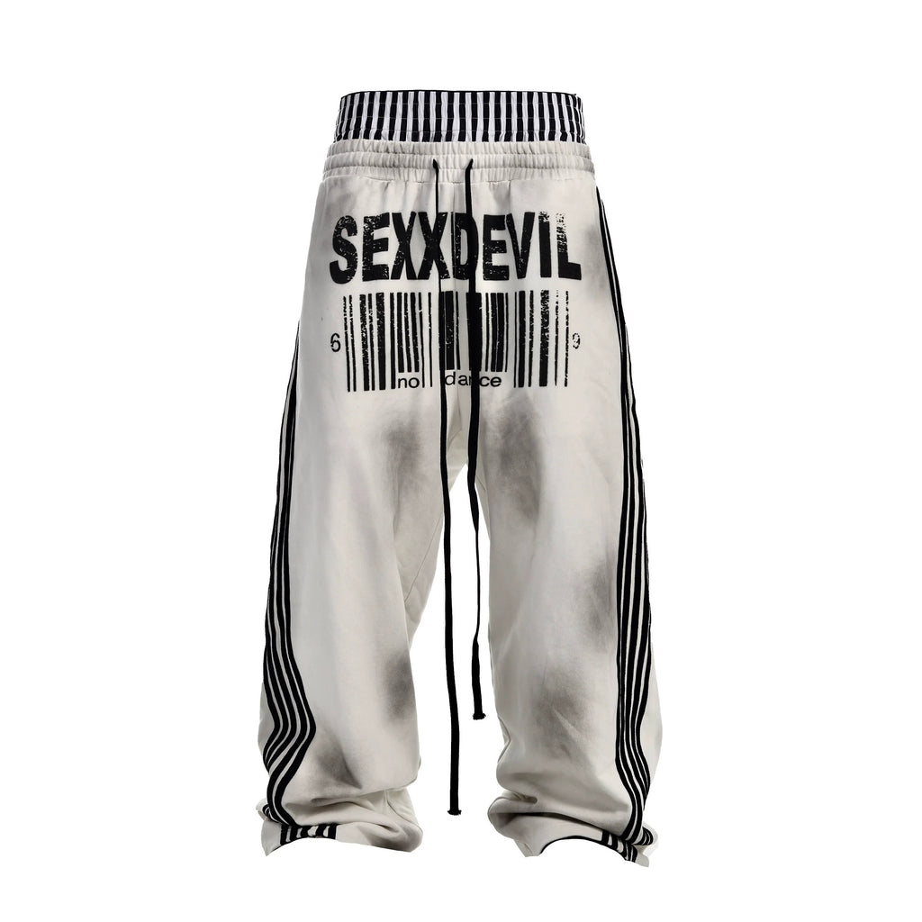 DOUBLE-WAISTED STRIPED SWEATPANTS