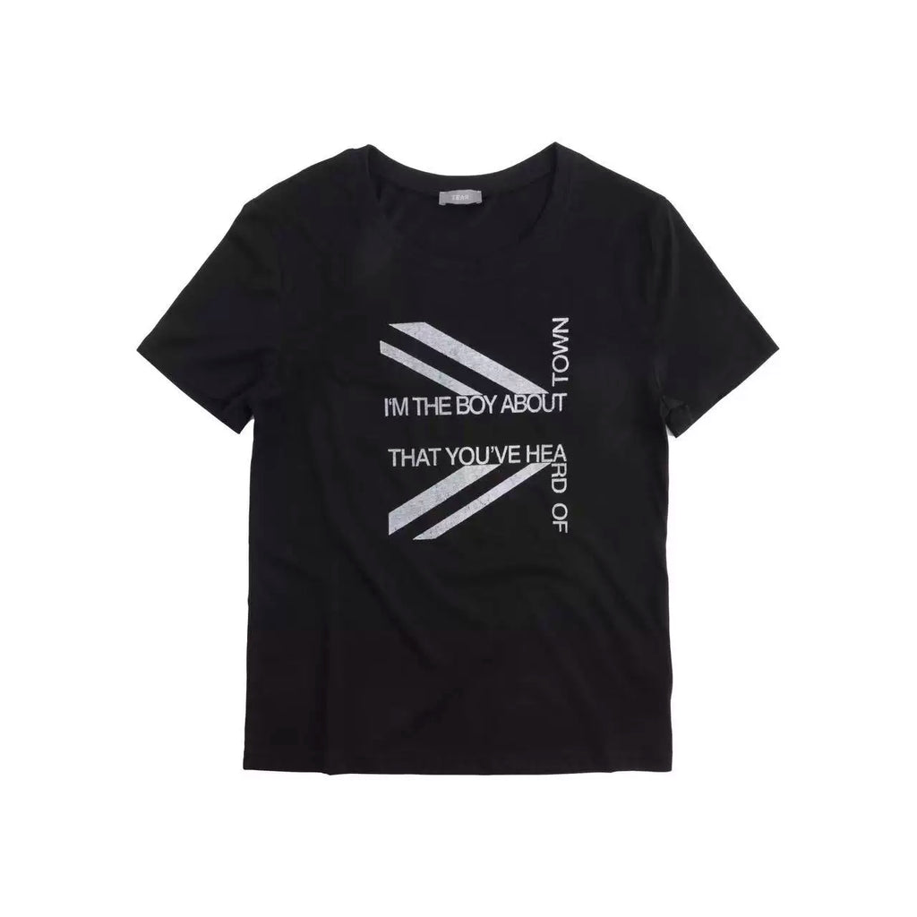 SLIM FIT BLACK AND WHITE TEE