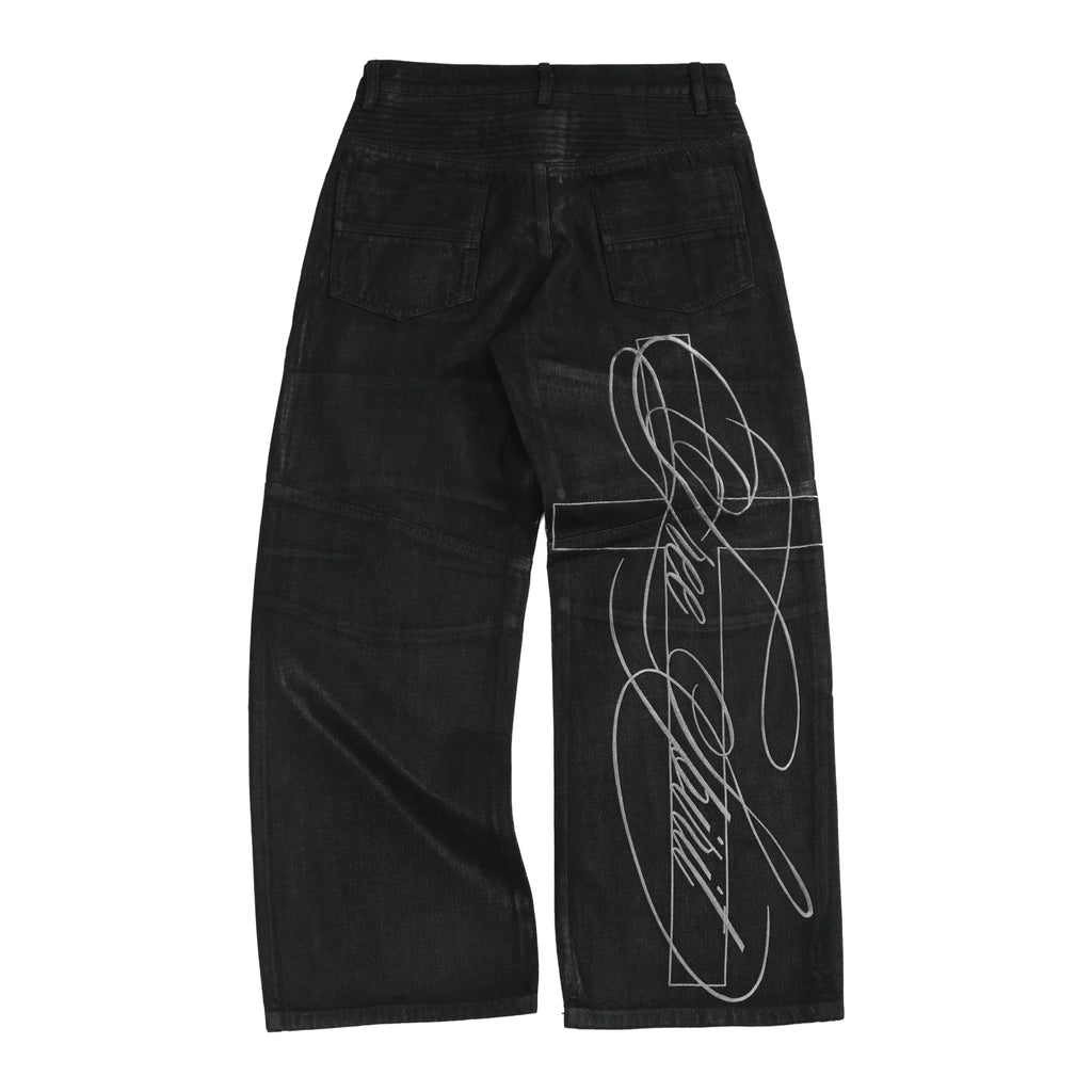 BRUSHED WAX BIKER JEANS