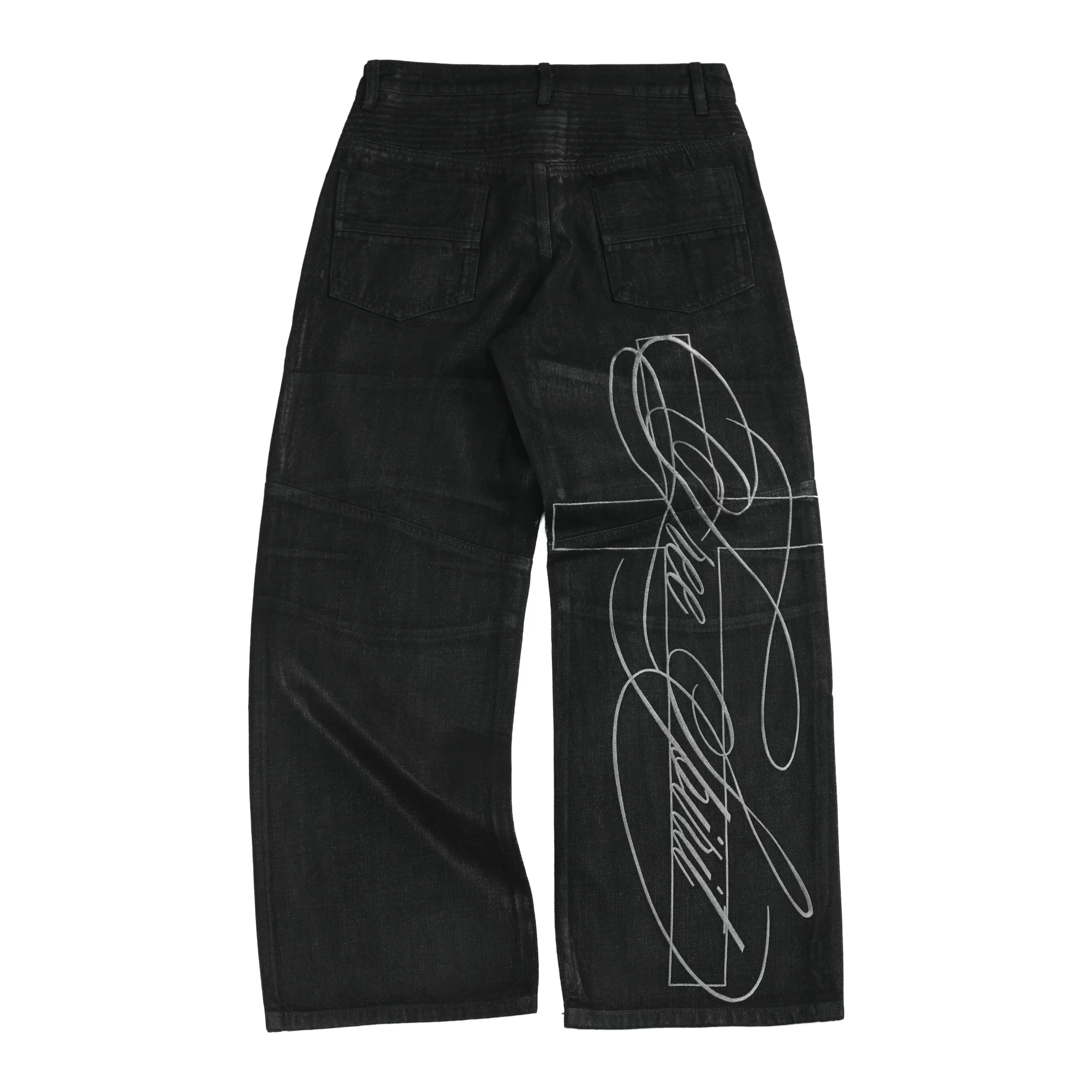 BRUSHED WAX BIKER JEANS