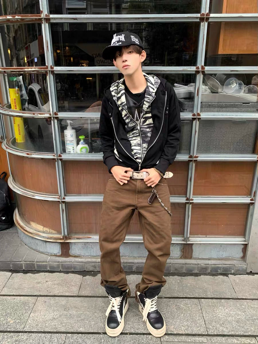 SLIM SWEATSHIRT JACKET WITH SKULL BUTTONS