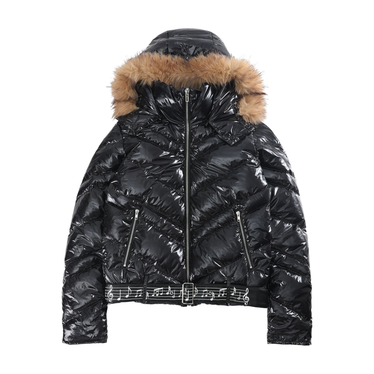 MUSICAL NOTE HOODED DOWN JACKET