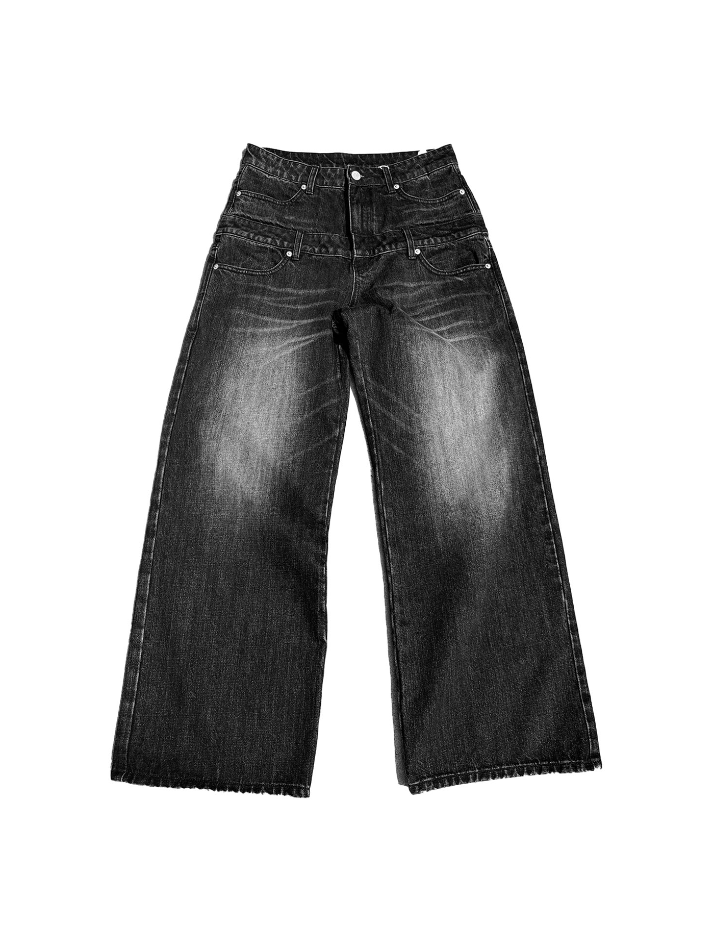 LEOPARD EMBELLISHED BAGGY JEANS