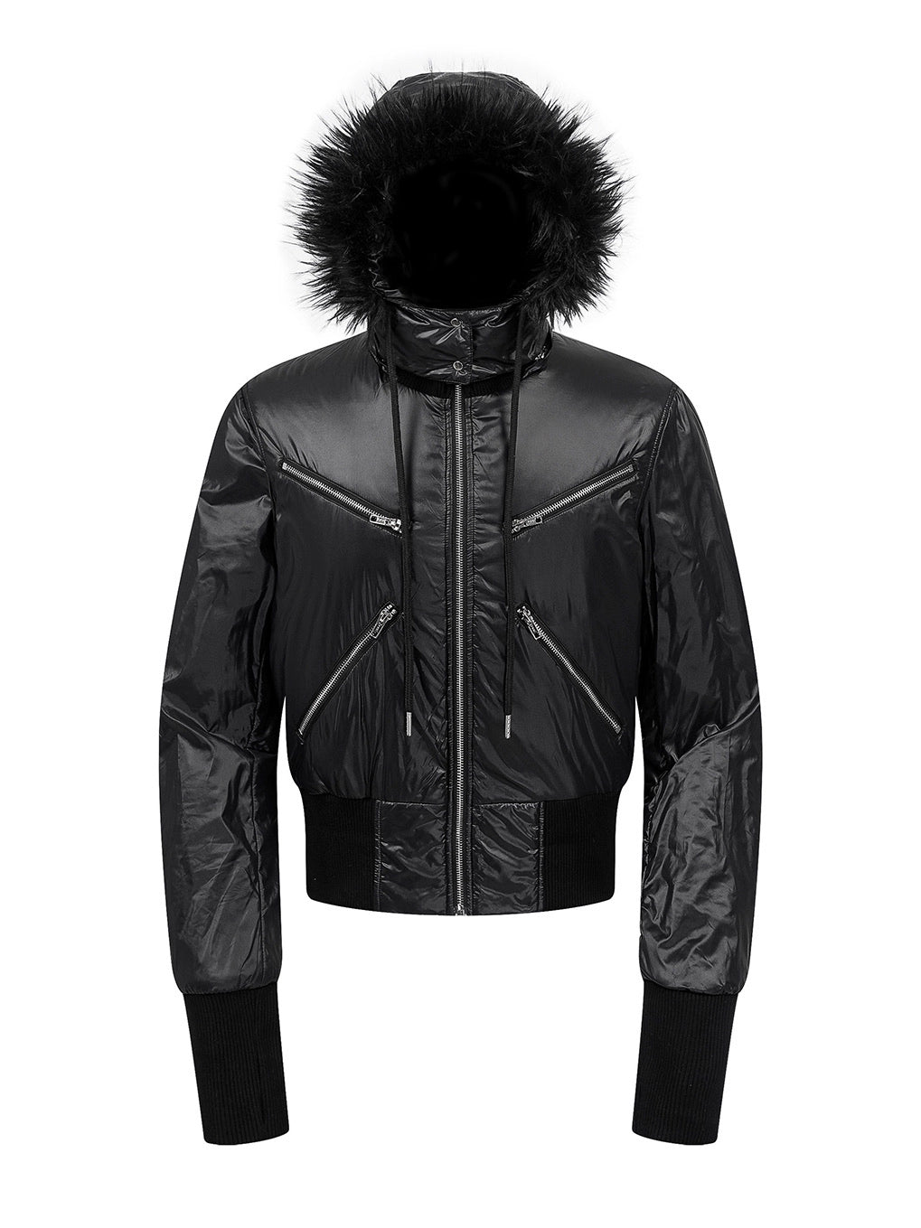 HOODED COTTON JACKET WITH DETACHABLE COLLAR