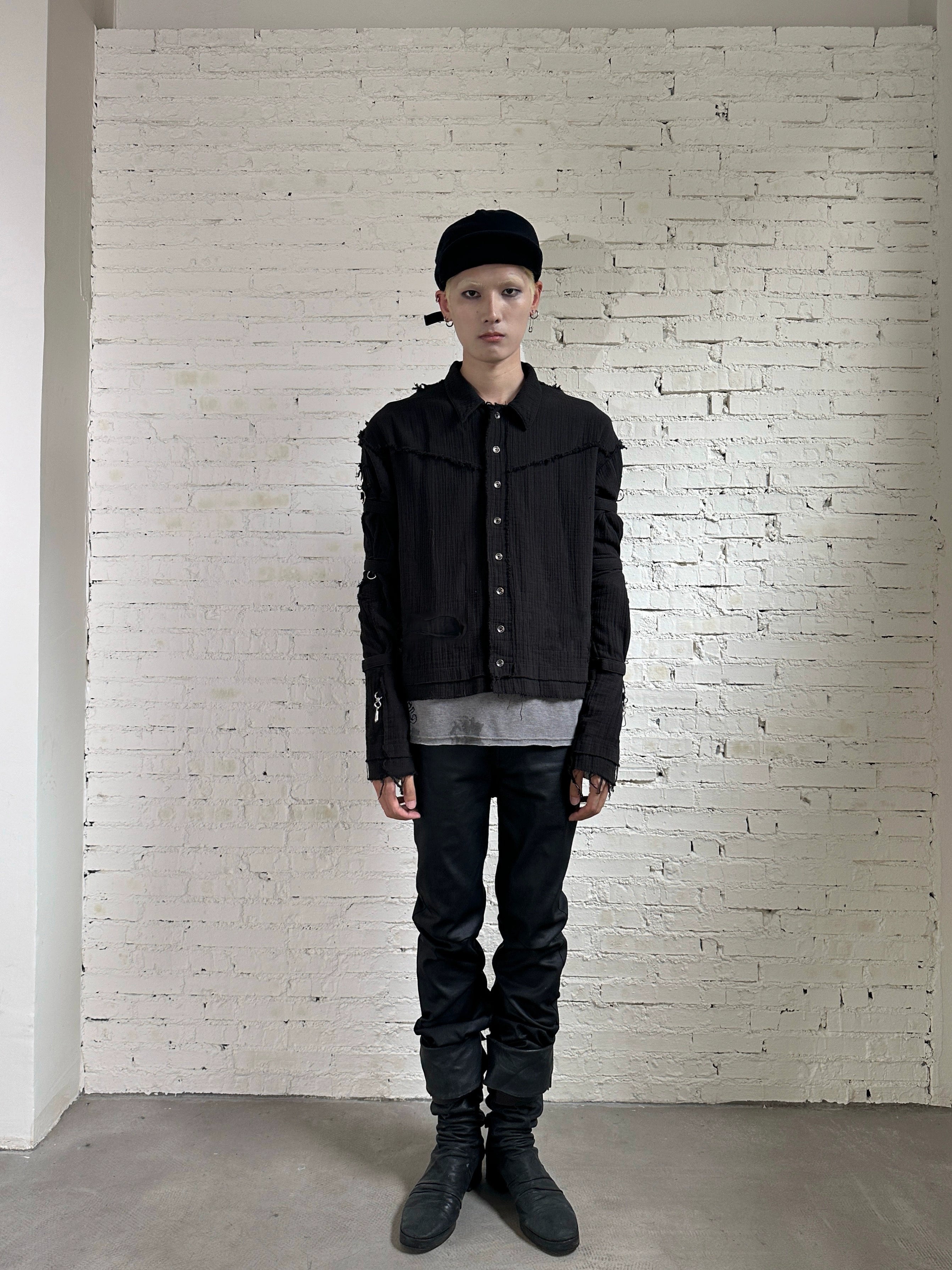 ELEGANT DISTRESSED JACKET SHIRT