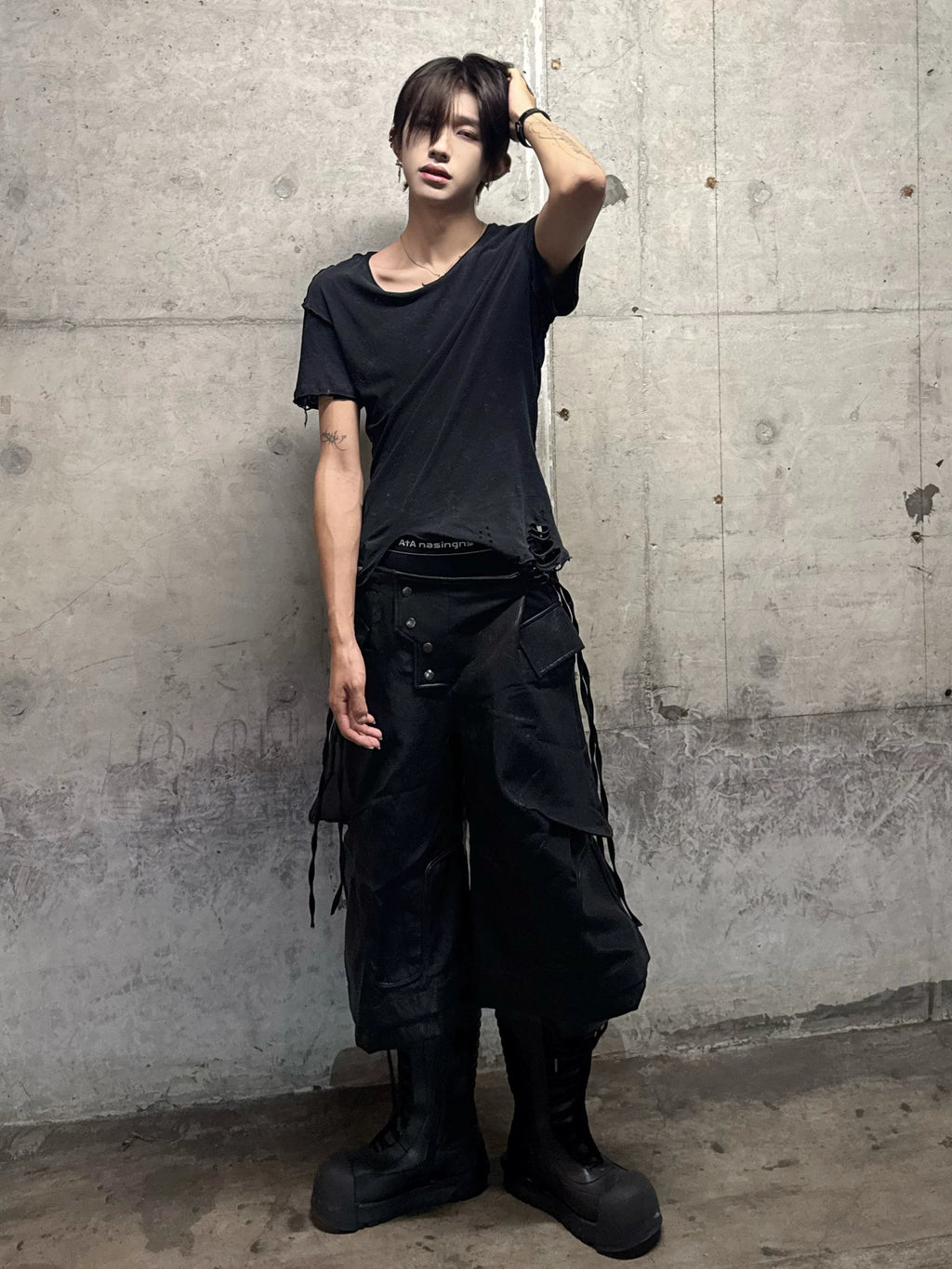 DECONSTRUCTED LEATHER SHORTS