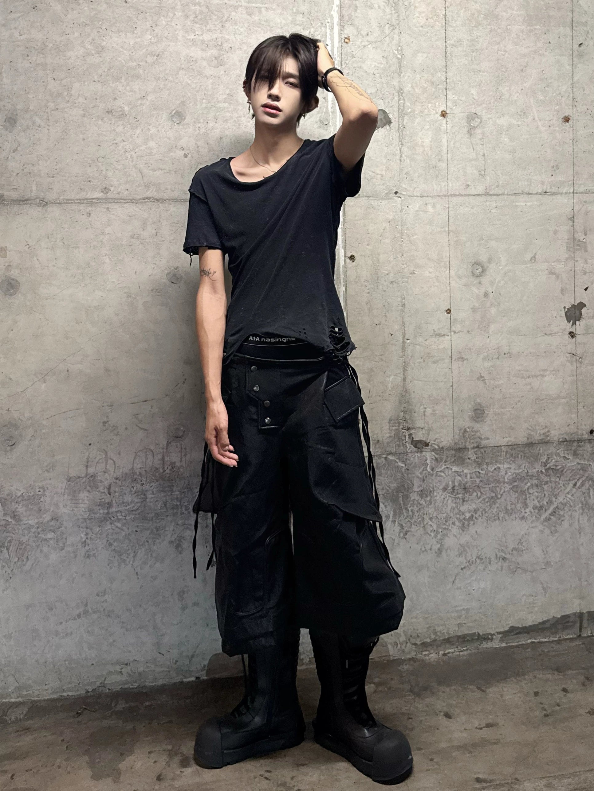 DECONSTRUCTED LEATHER SHORTS