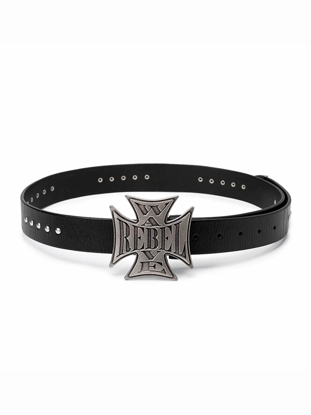 CROSS STUDDED LEATHER BELT