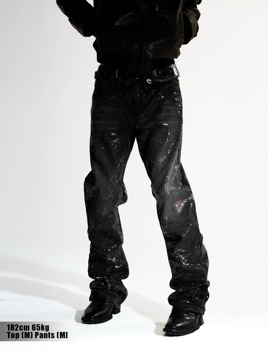 DAPPLED SEQUIN DENIM