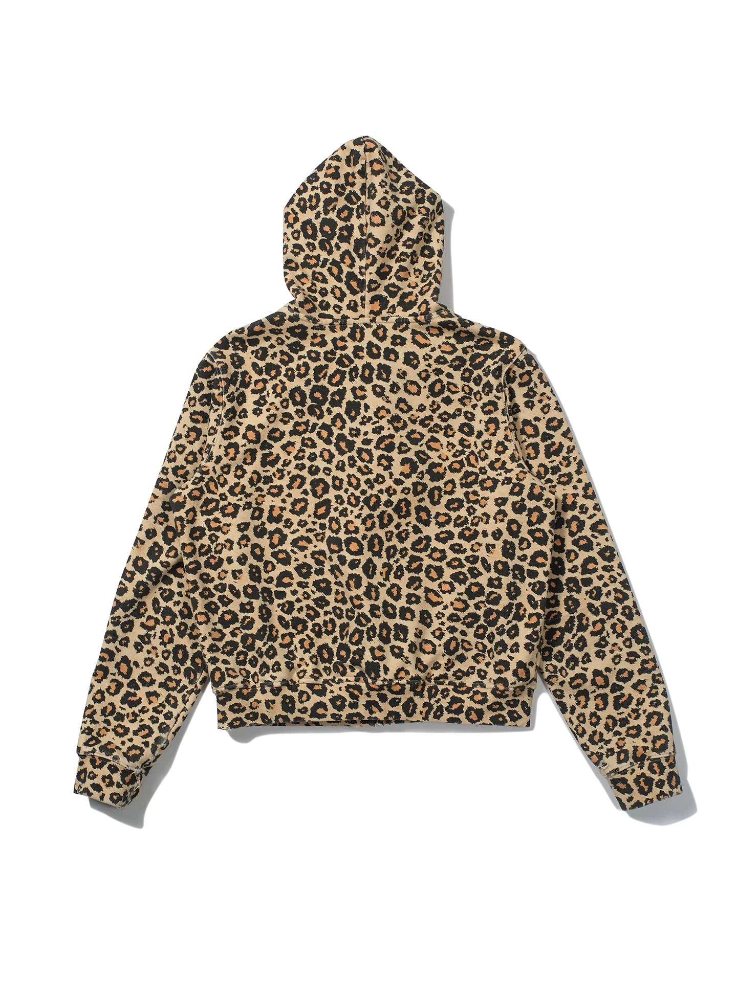 LEOPARD PRINT DISTRESSED HOODIE