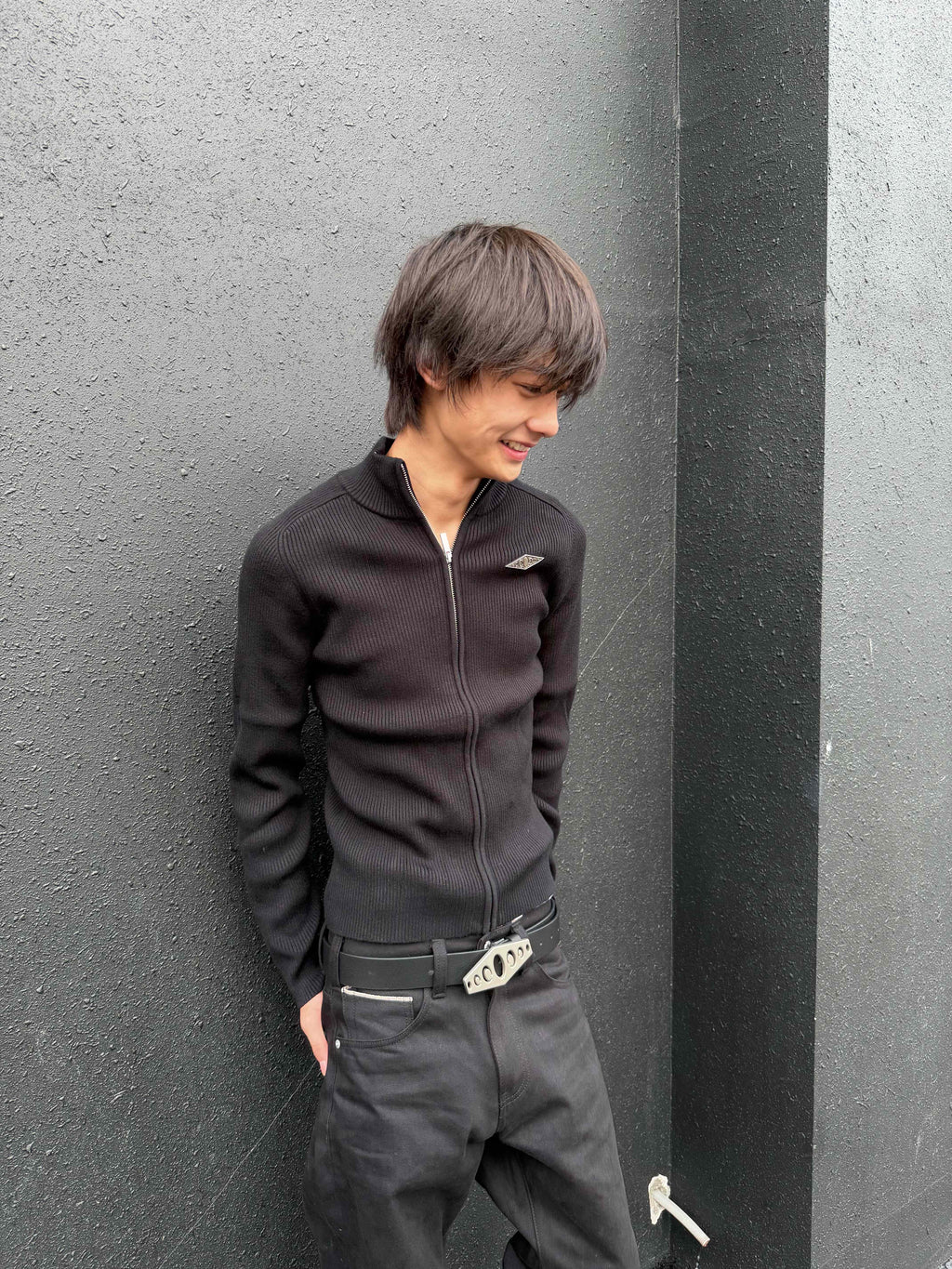 RETRO METAL LOGO KNIT JACKET