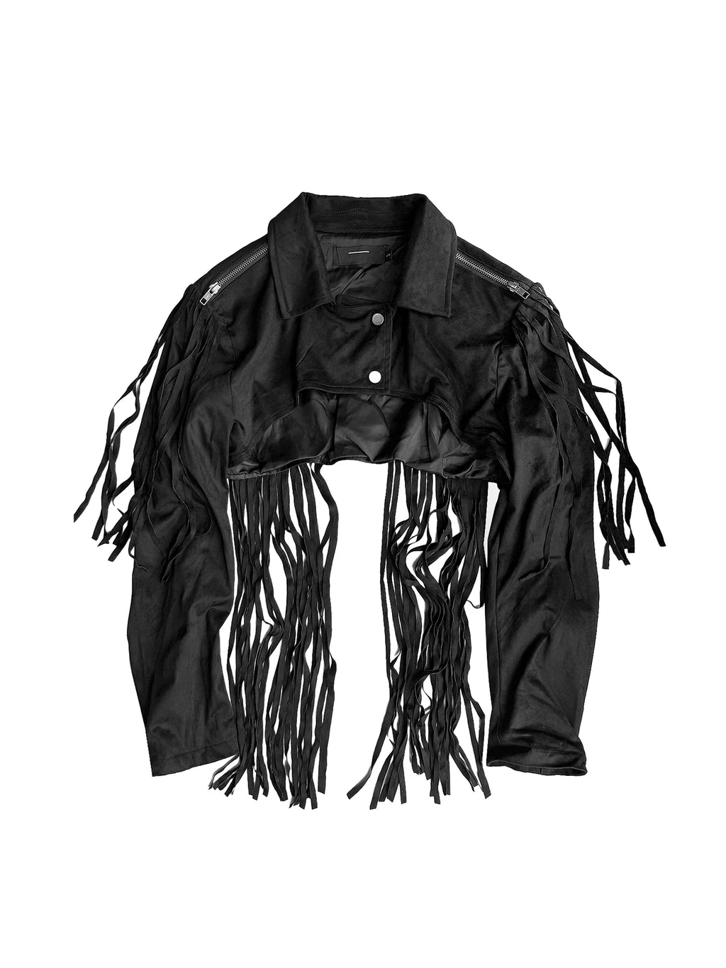 CROPPED SUEDE FRINGED JACKET